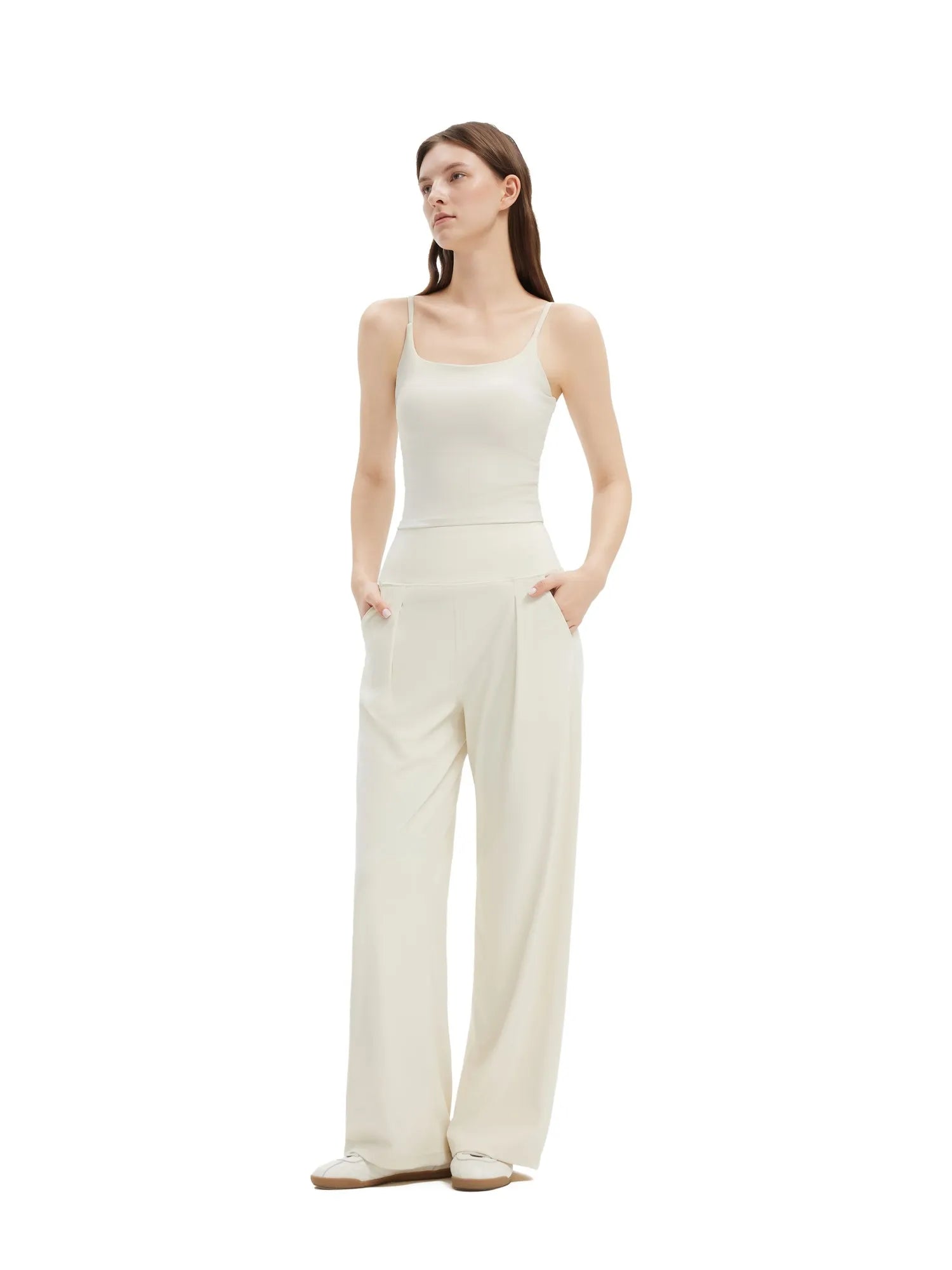 High Waisted Wide Leg Pockets Palazzo Pants
