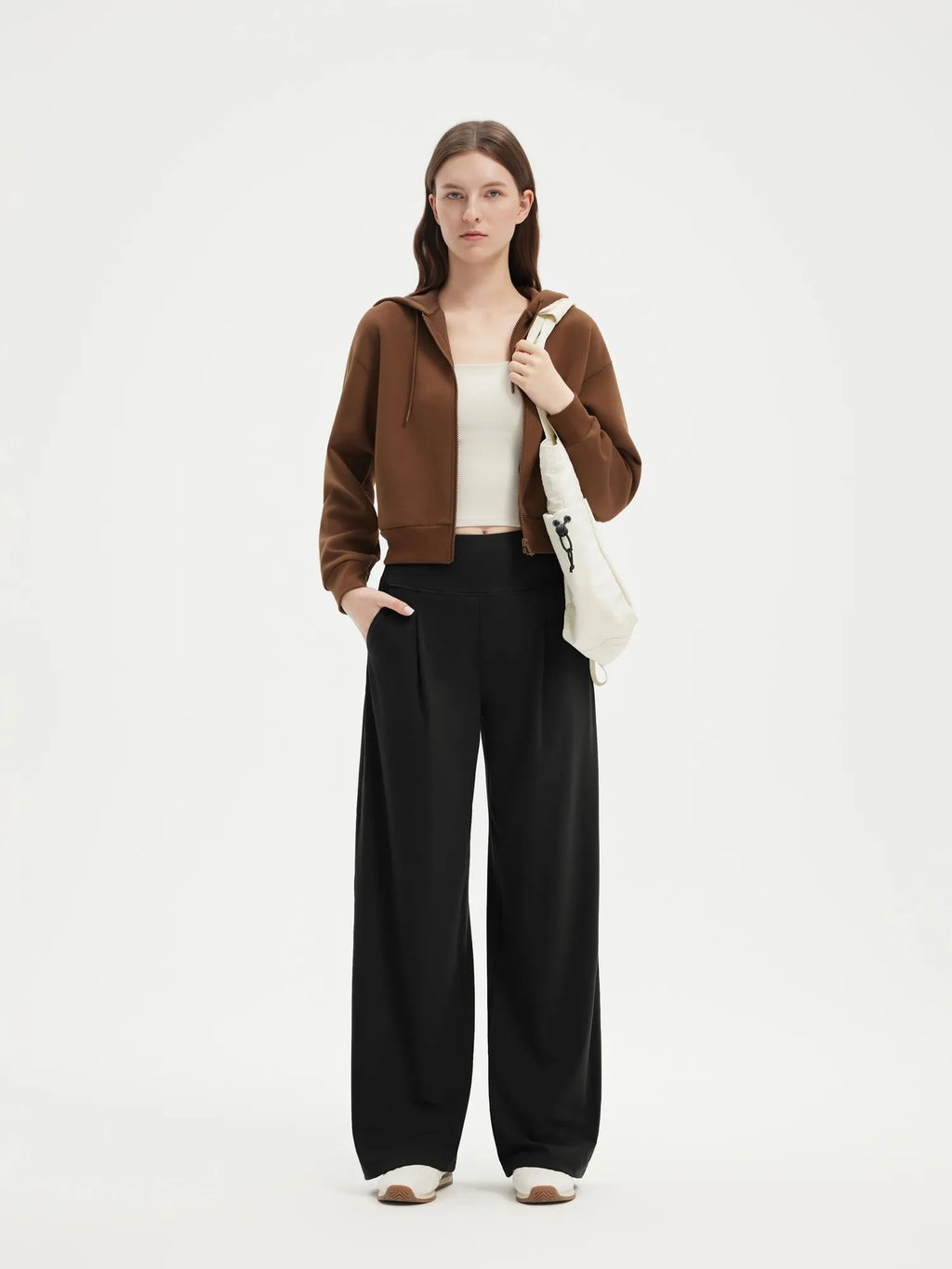 High Waisted Wide Leg Pockets Palazzo Pants