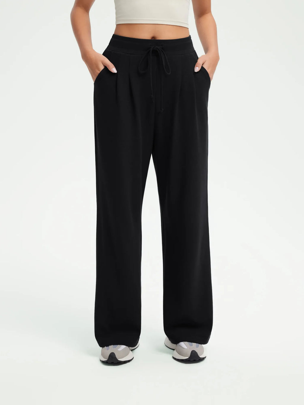 Drawstring Waffle Knit Pants