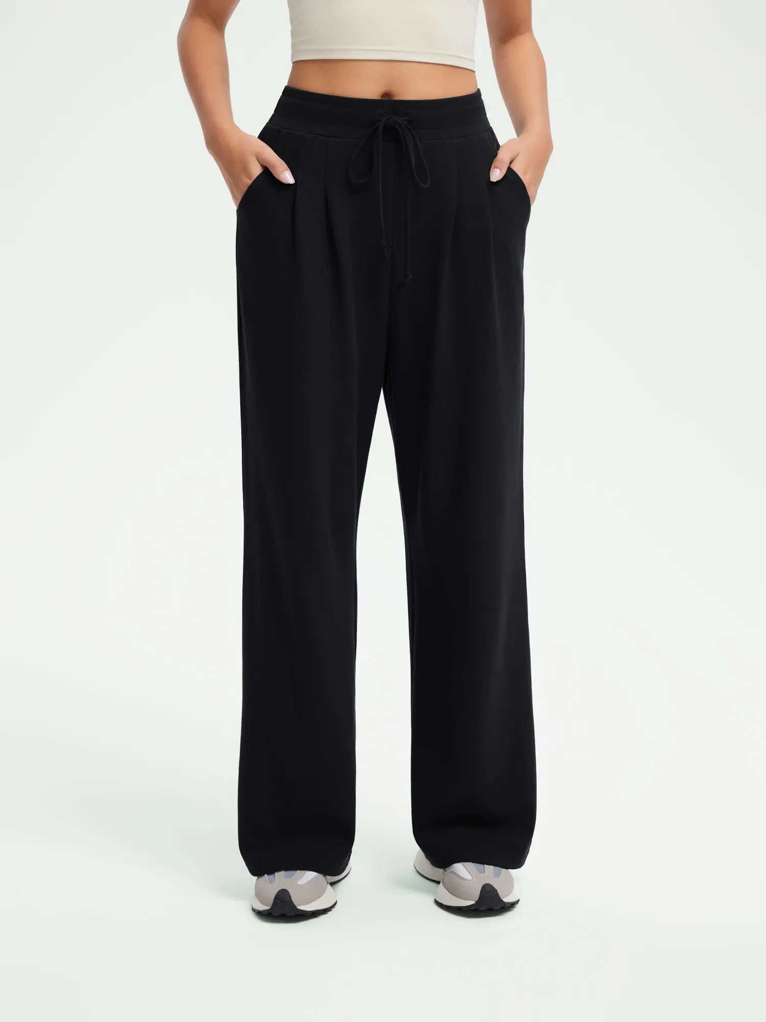 Drawstring Waffle Knit Pants