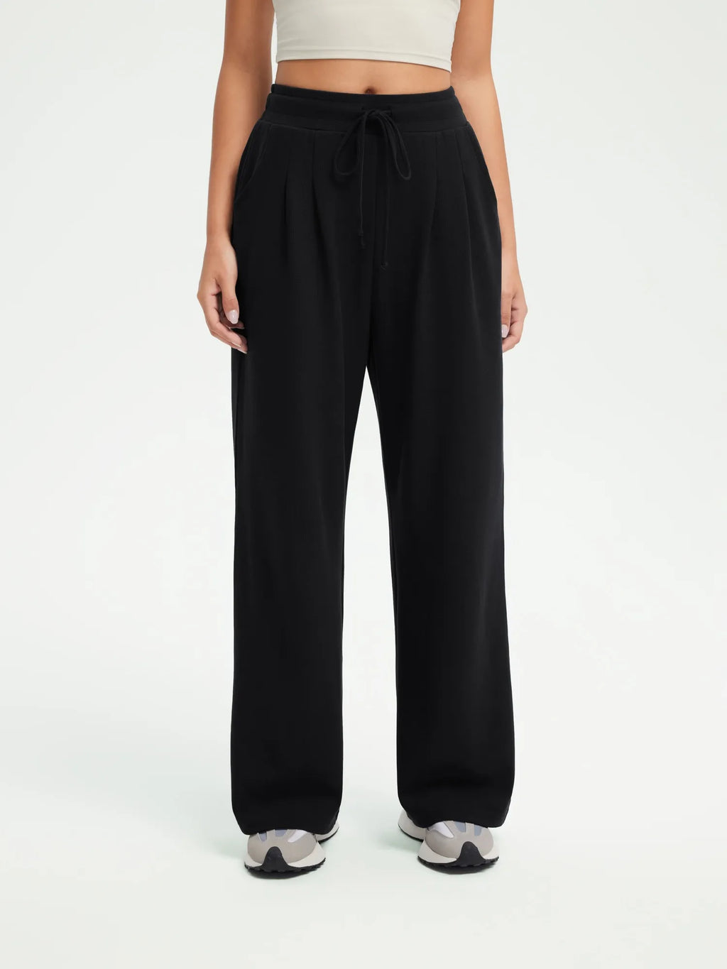 Drawstring Waffle Knit Pants