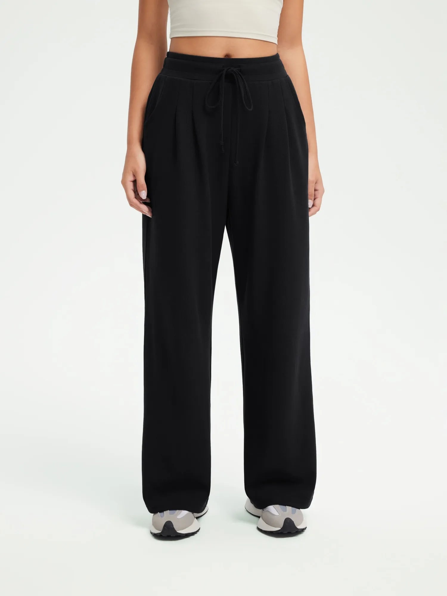 Drawstring Waffle Knit Pants