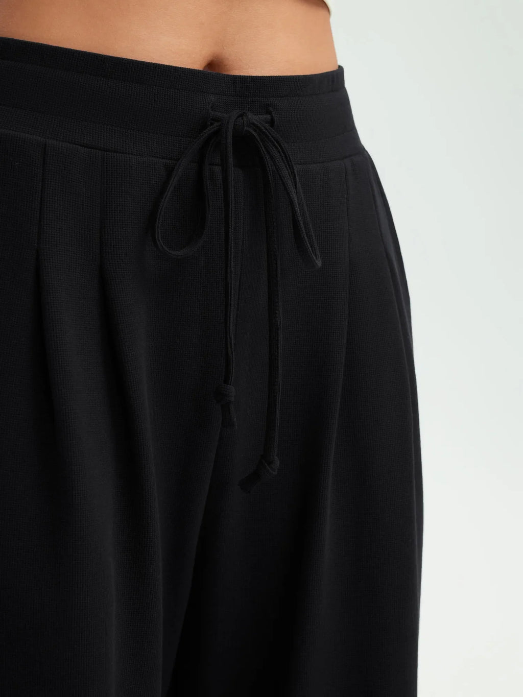 Drawstring Waffle Knit Pants