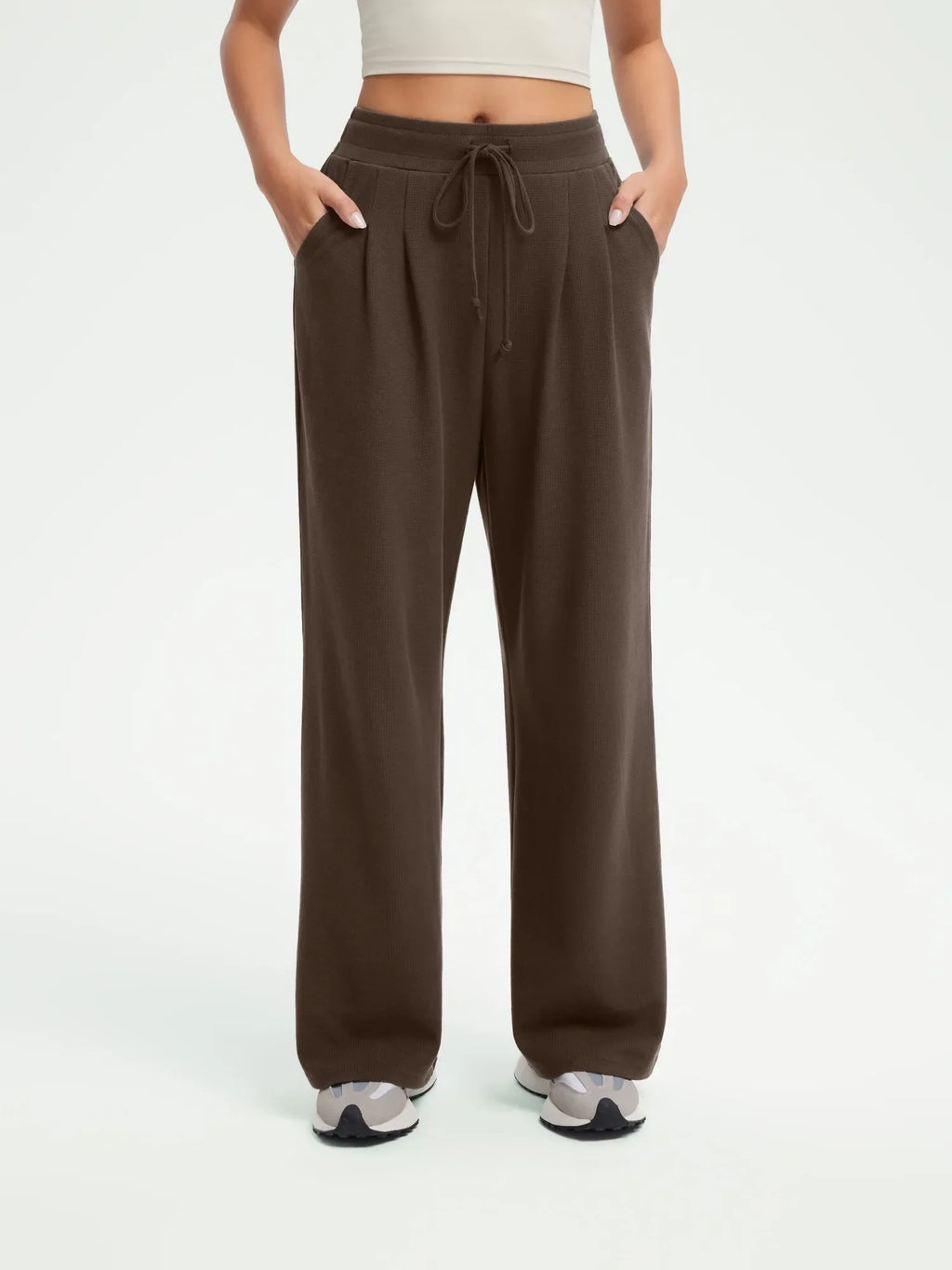 Drawstring Waffle Knit Pants