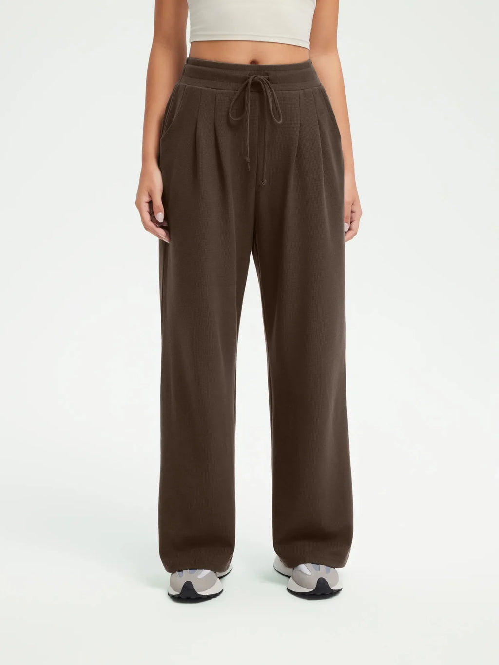 Drawstring Waffle Knit Pants
