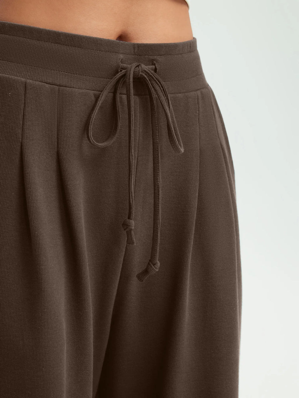 Drawstring Waffle Knit Pants