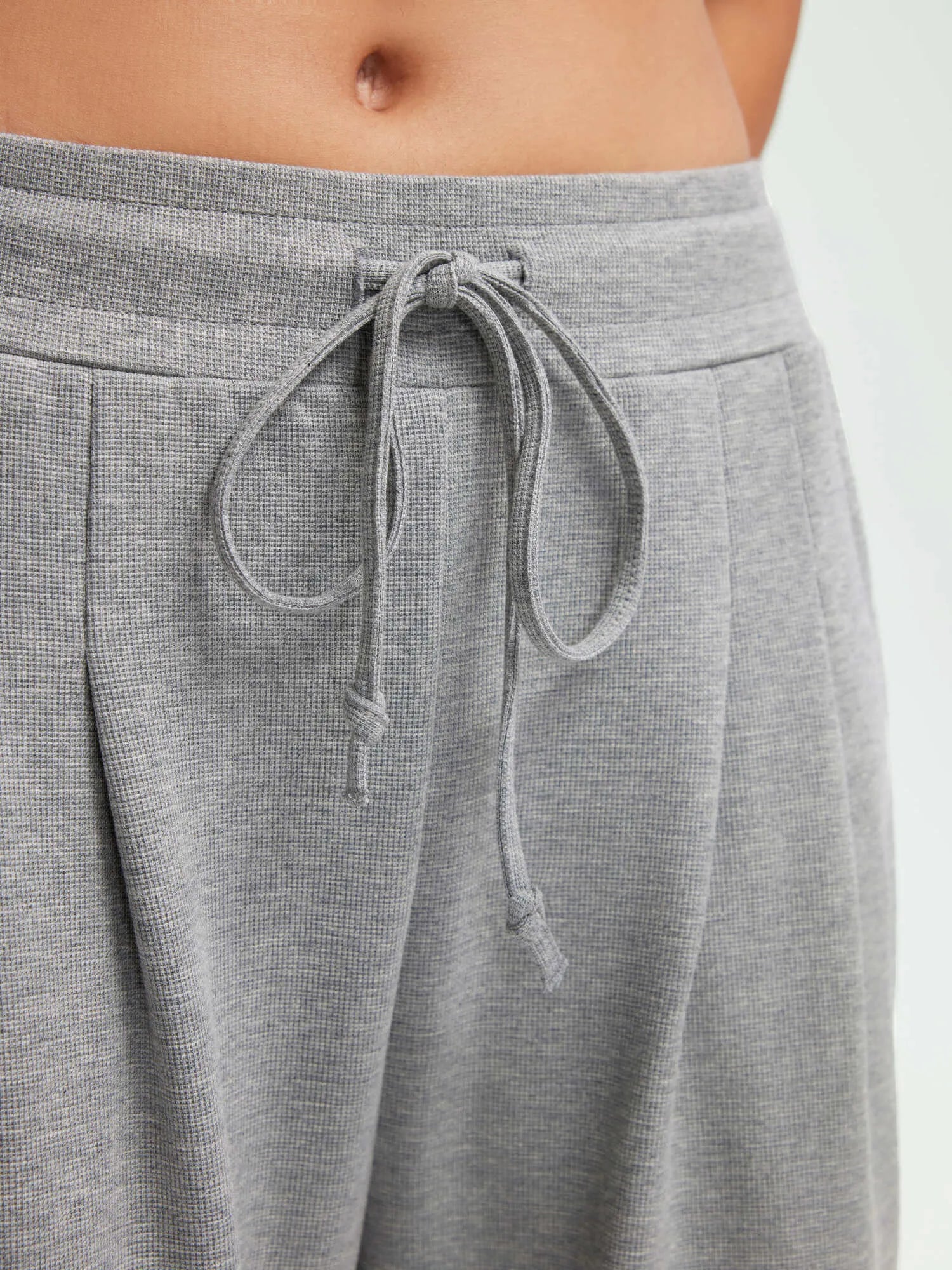 Drawstring Waffle Knit Pants
