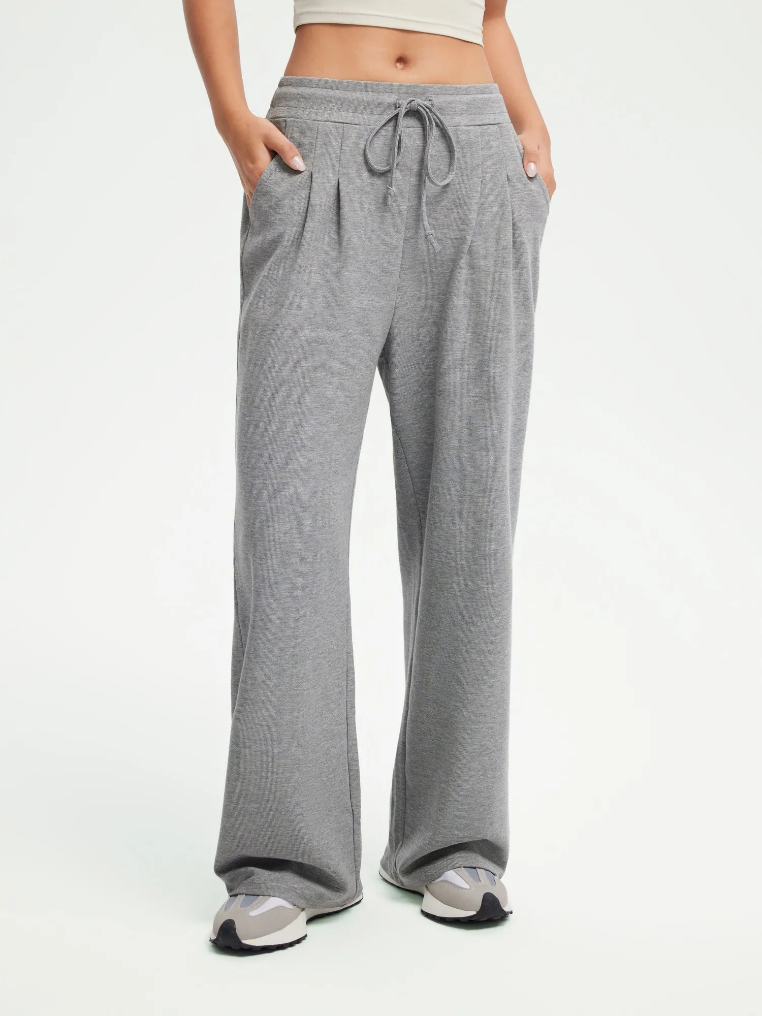 Drawstring Waffle Knit Pants