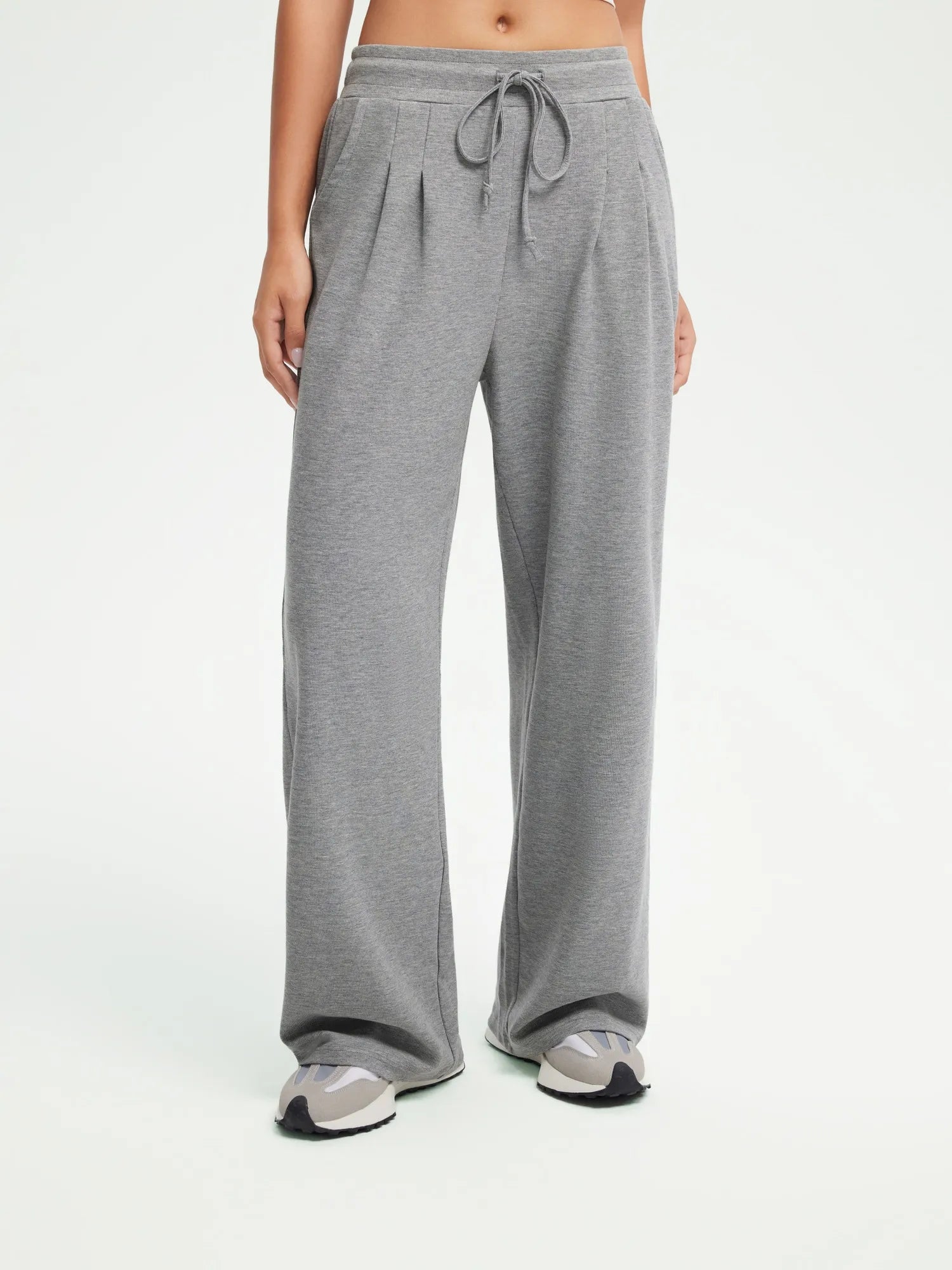 Drawstring Waffle Knit Pants