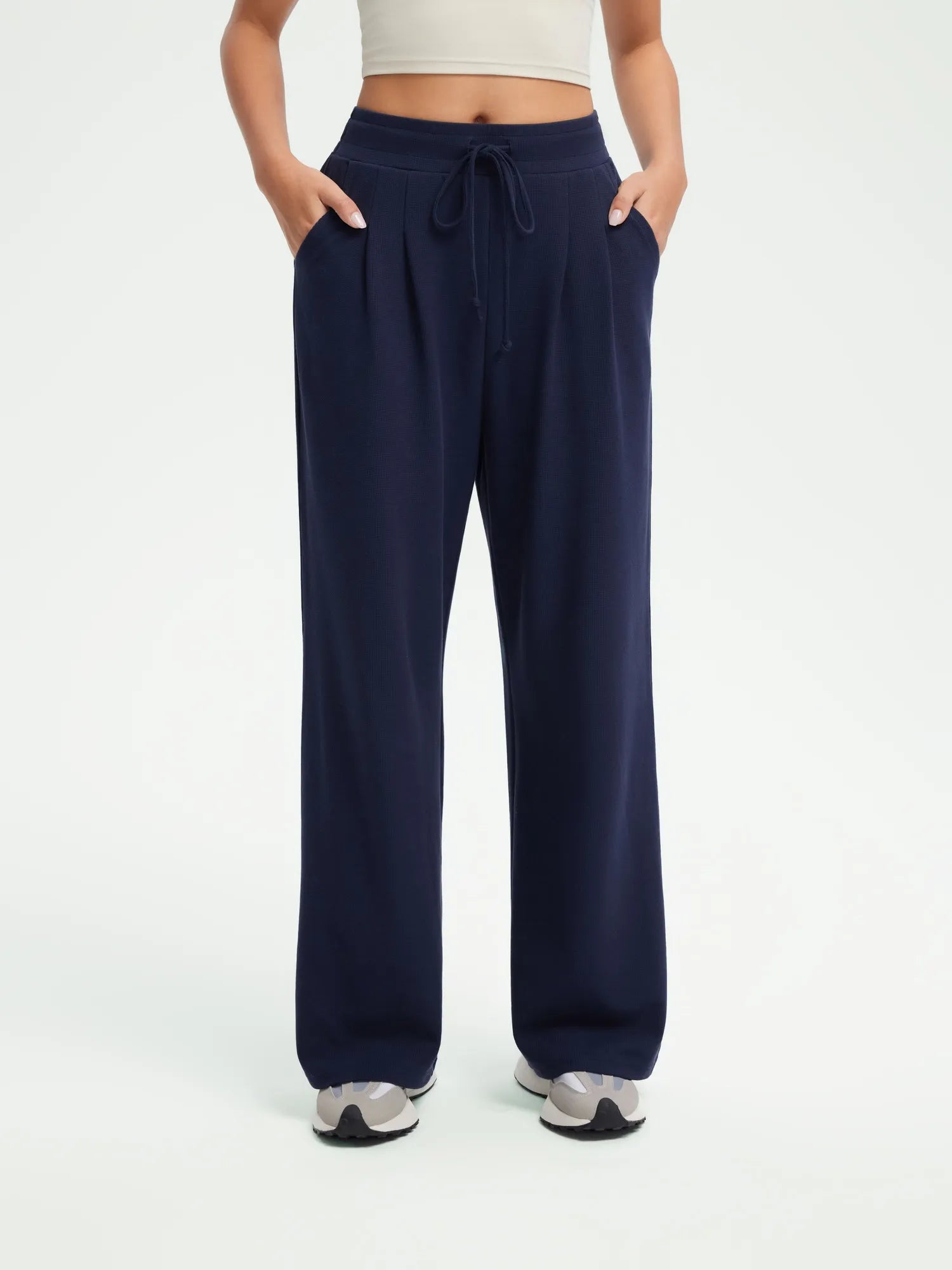 Drawstring Waffle Knit Pants