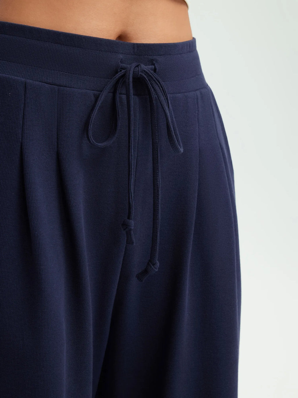 Drawstring Waffle Knit Pants