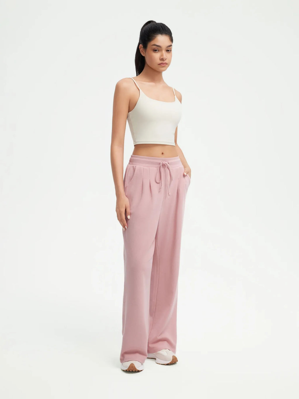 Drawstring Waffle Knit Pants