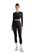 Seamless Crop Top Workout Set - Long Sleeve