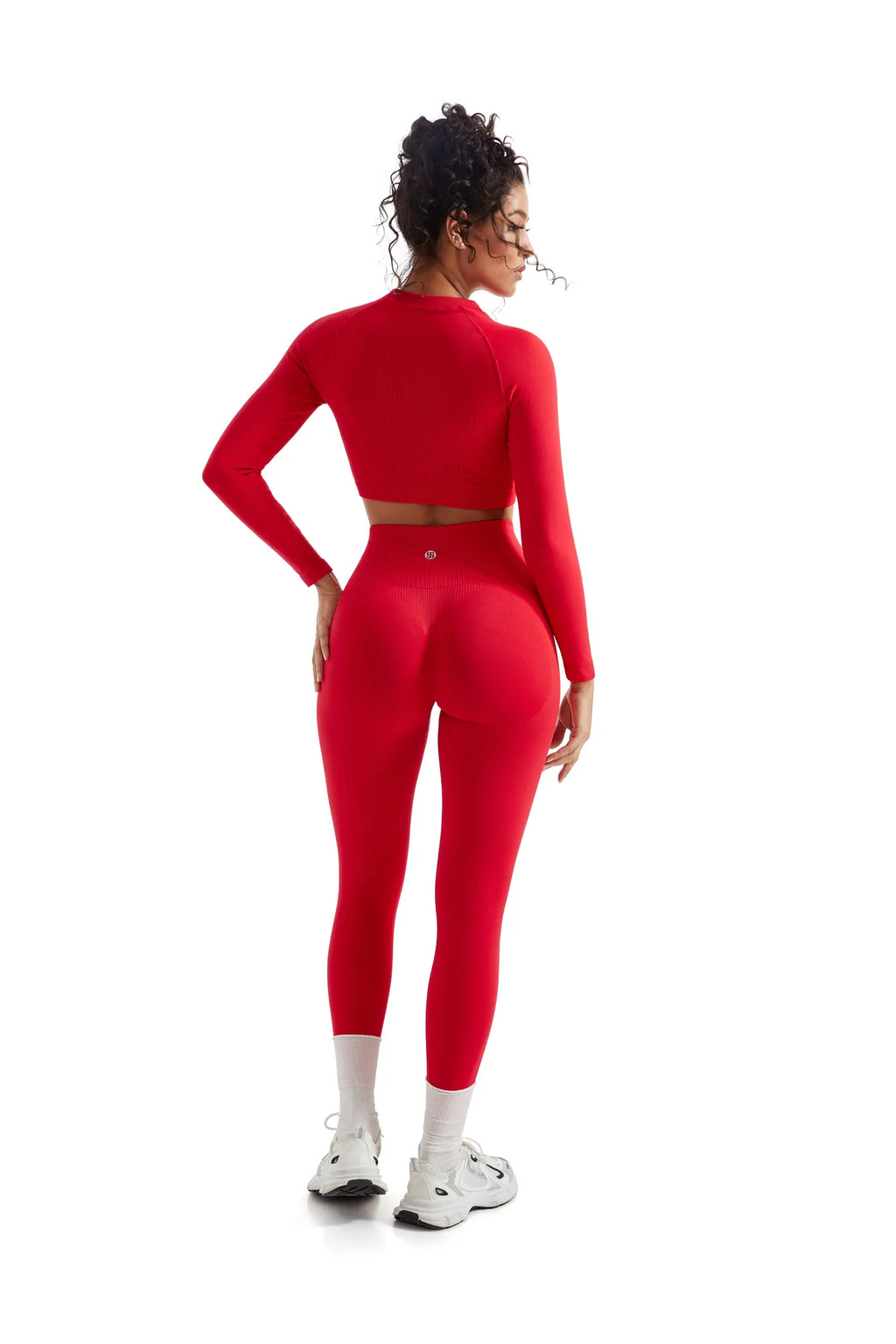 Seamless Crop Top Workout Set - Long Sleeve