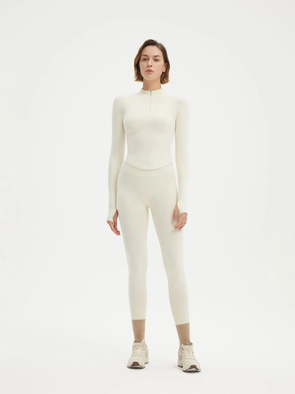 Seamless Half Zippy Jacket Workout Set