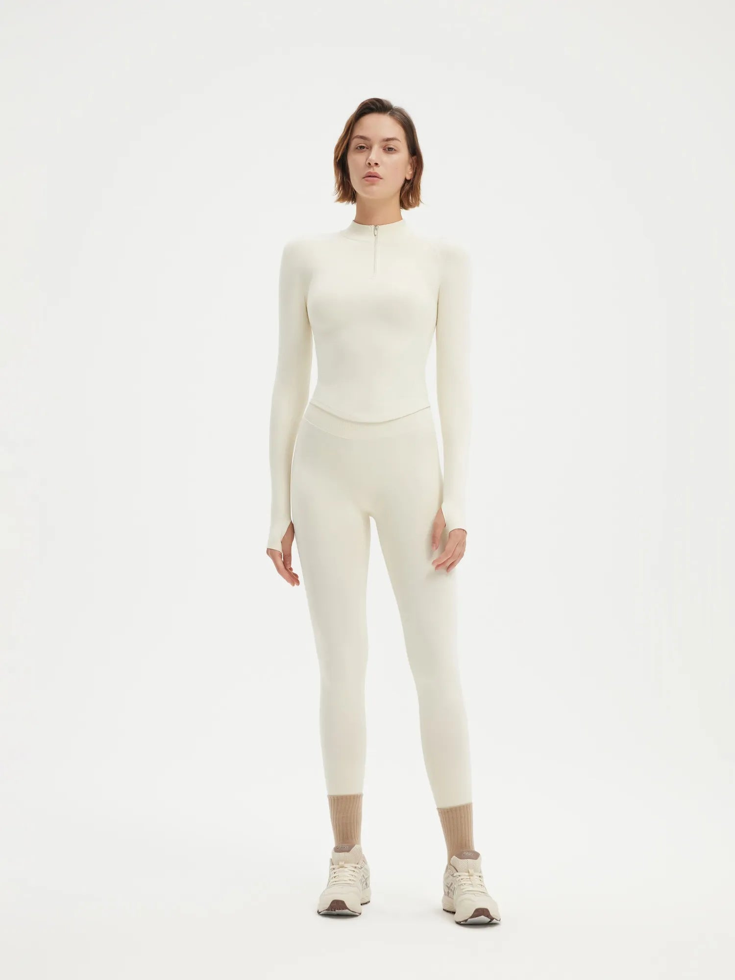 Seamless Half Zippy Jacket Workout Set