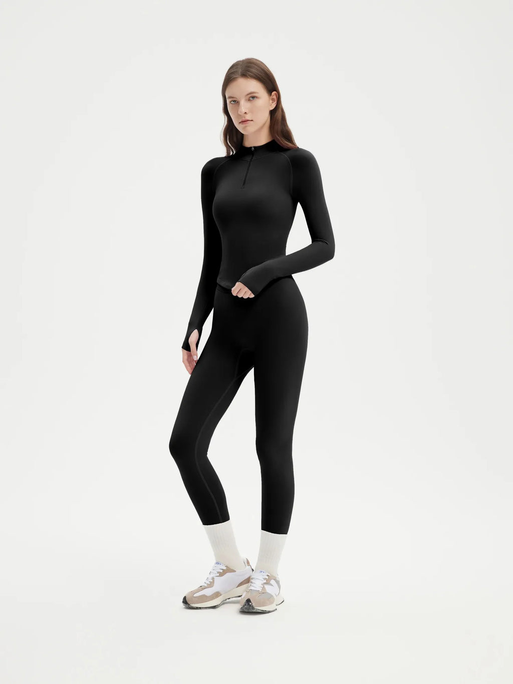 Seamless Half Zippy Jacket Workout Set