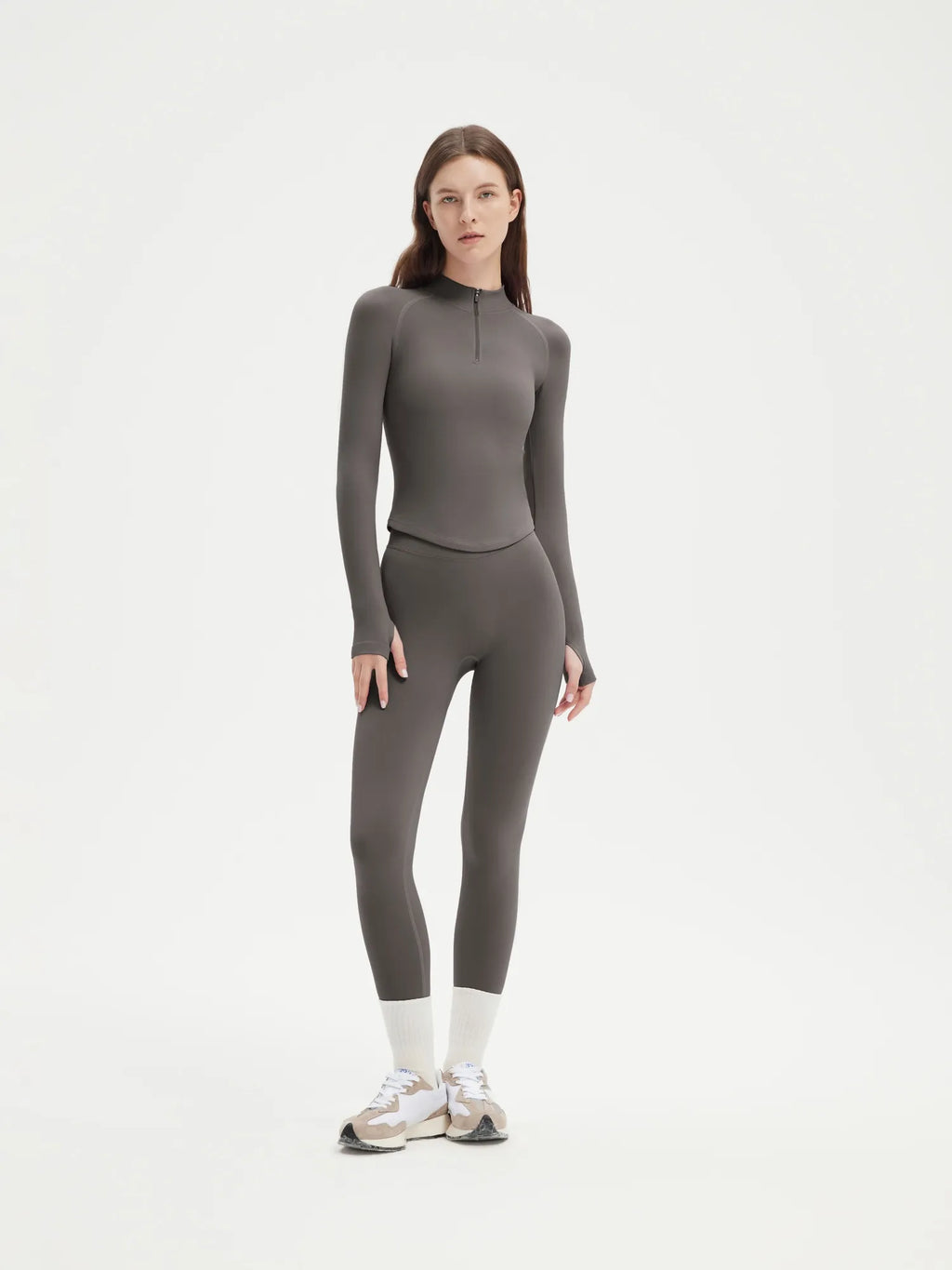 Seamless Half Zippy Jacket Workout Set