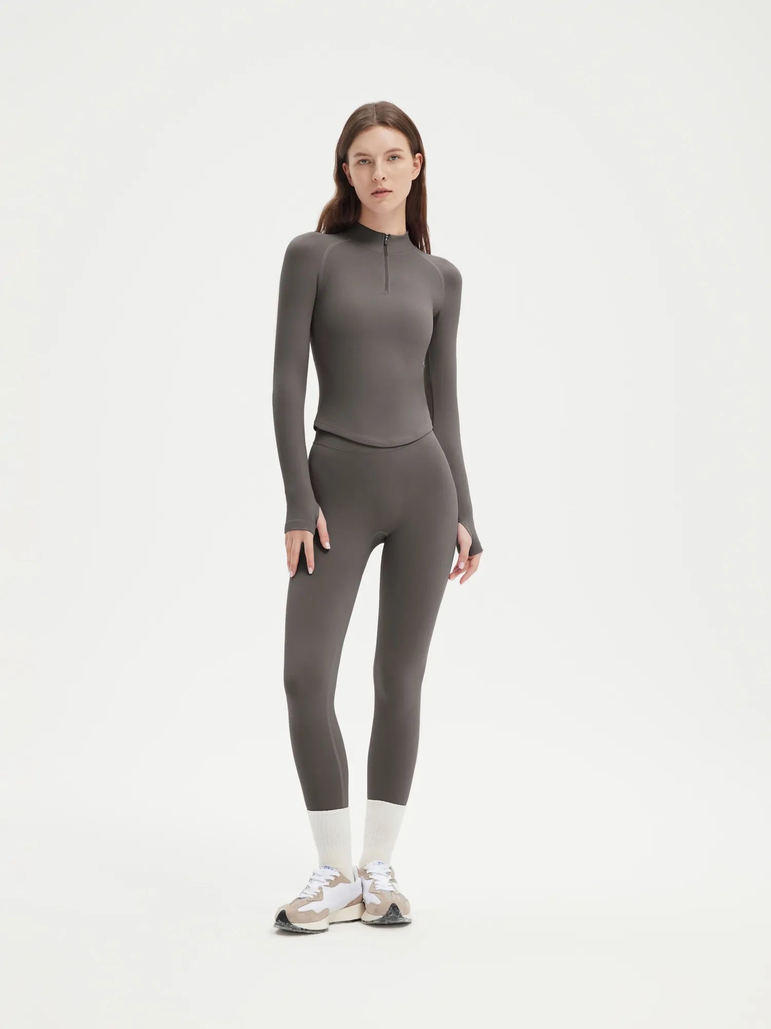 Seamless Half Zippy Jacket Workout Set