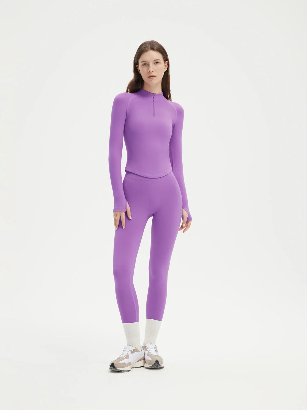 Seamless Half Zippy Jacket Workout Set