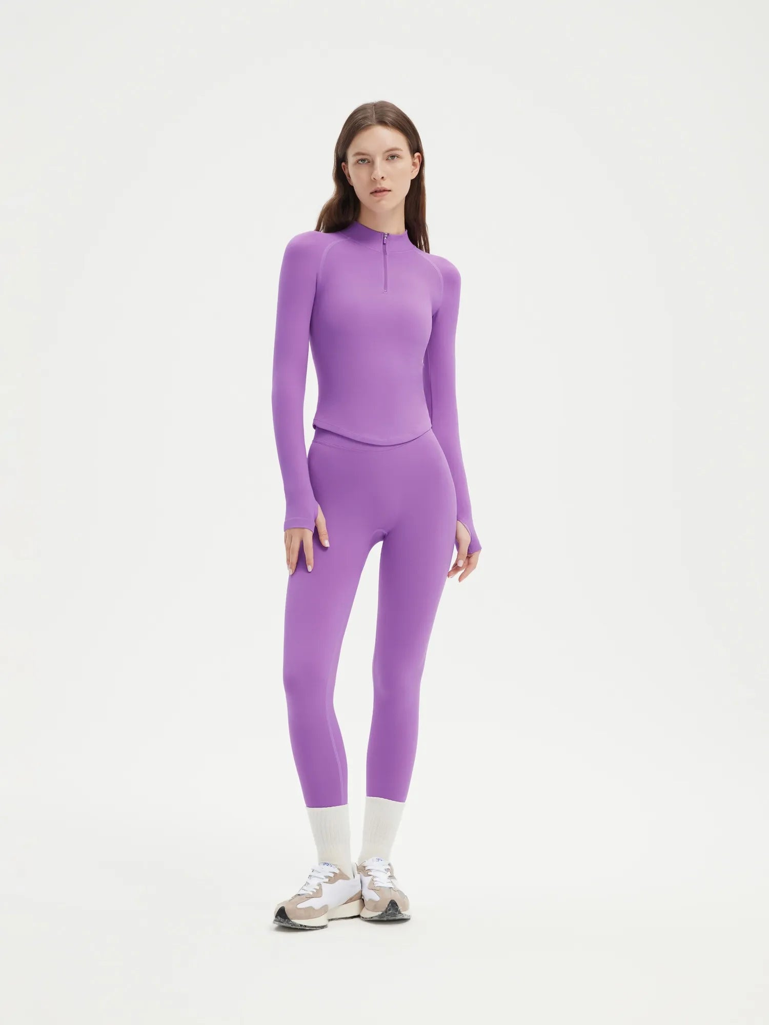 Seamless Half Zippy Jacket Workout Set