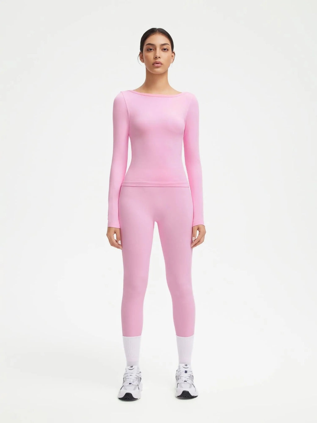 Scoop neck Seamless Leggings 2 Piece Workout Sets