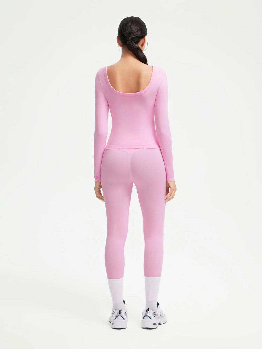 Scoop neck Seamless Leggings 2 Piece Workout Sets