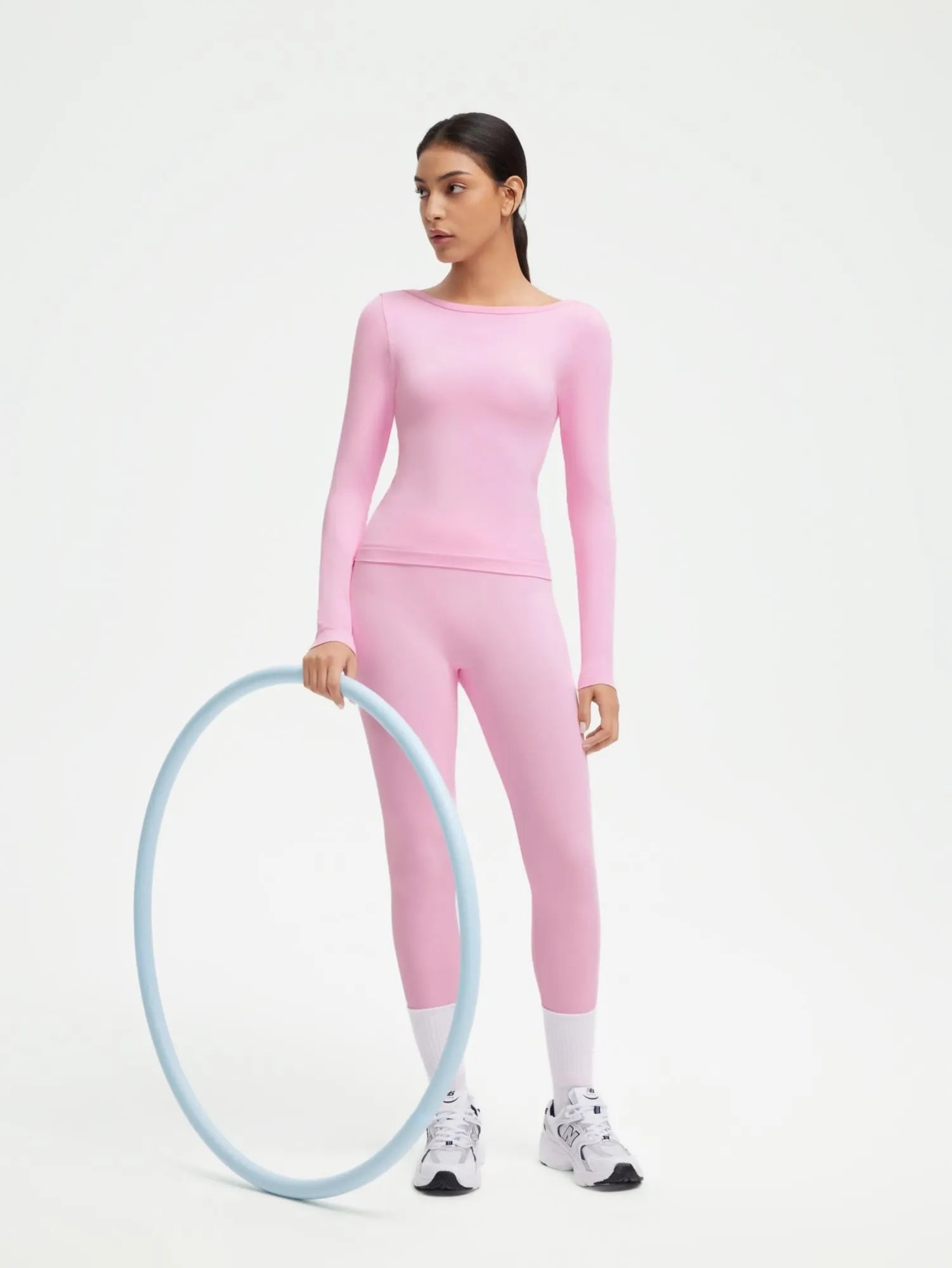 Scoop neck Seamless Leggings 2 Piece Workout Sets
