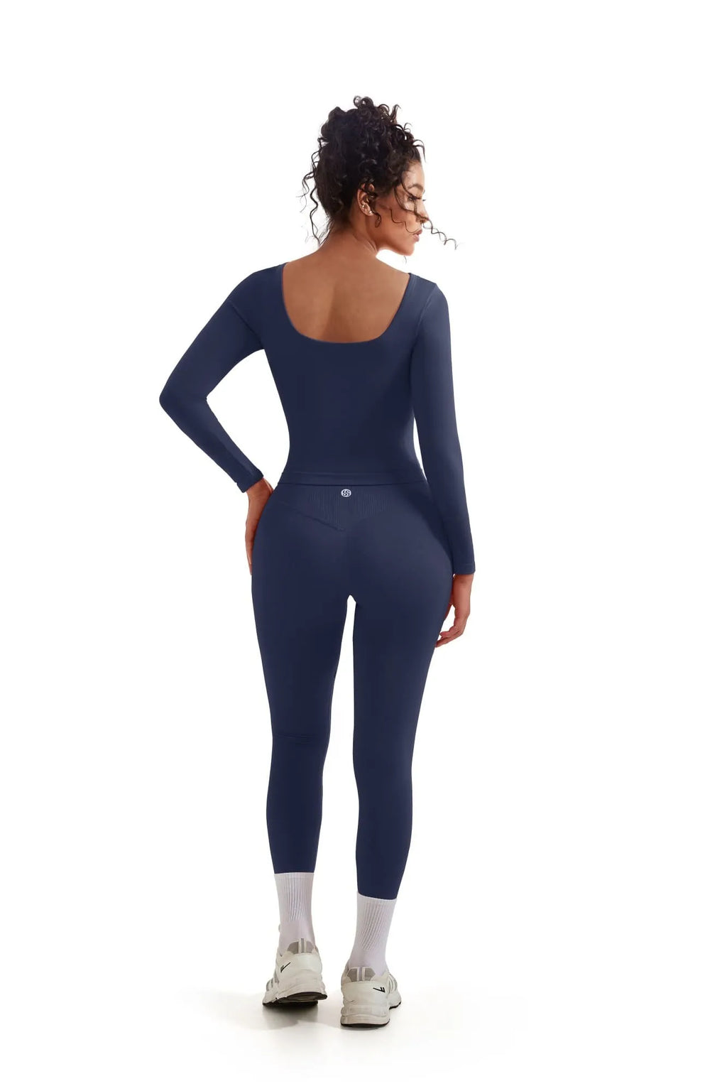 Scoop neck Seamless Leggings 2 Piece Workout Sets