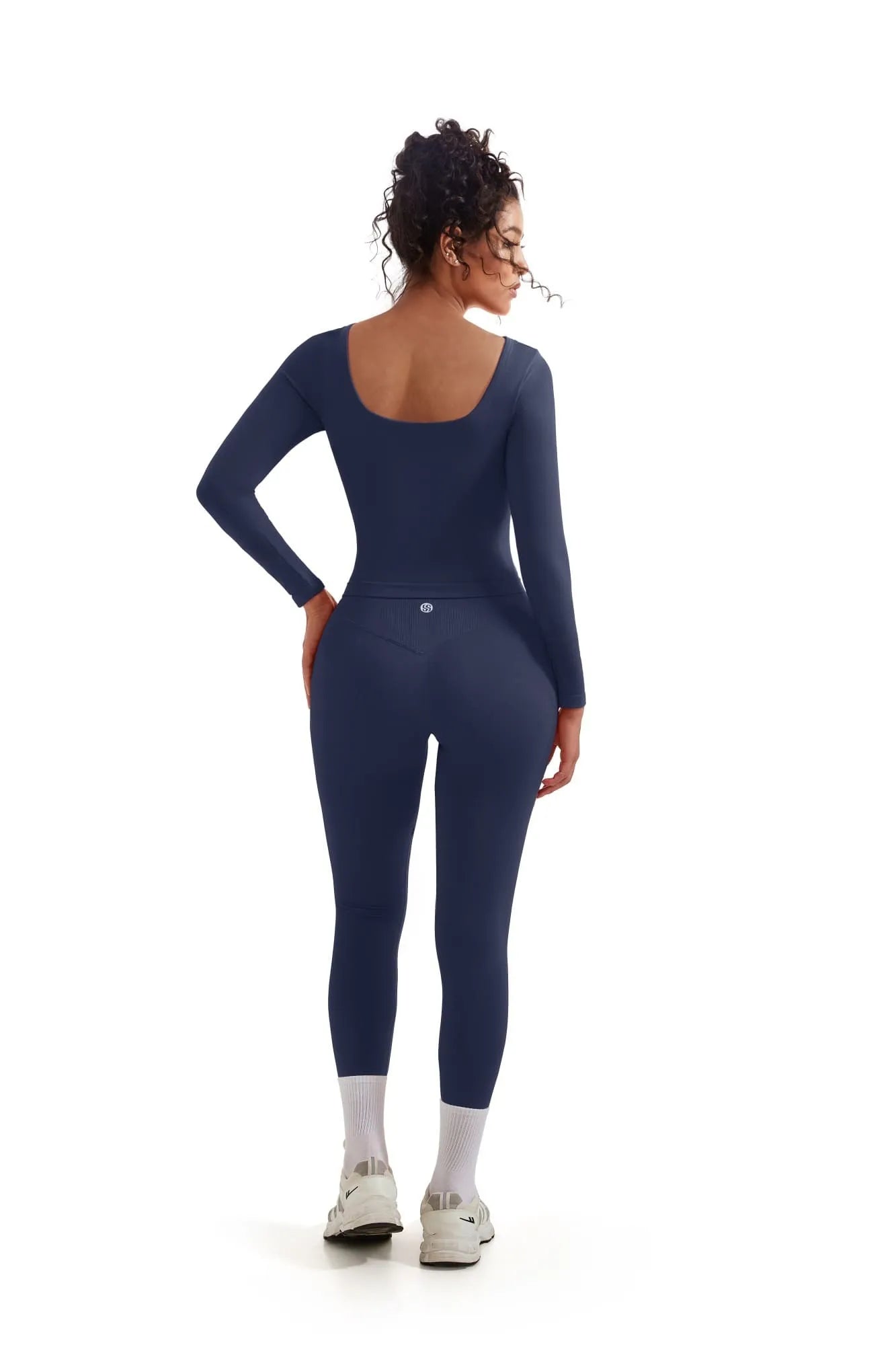 Scoop neck Seamless Leggings 2 Piece Workout Sets