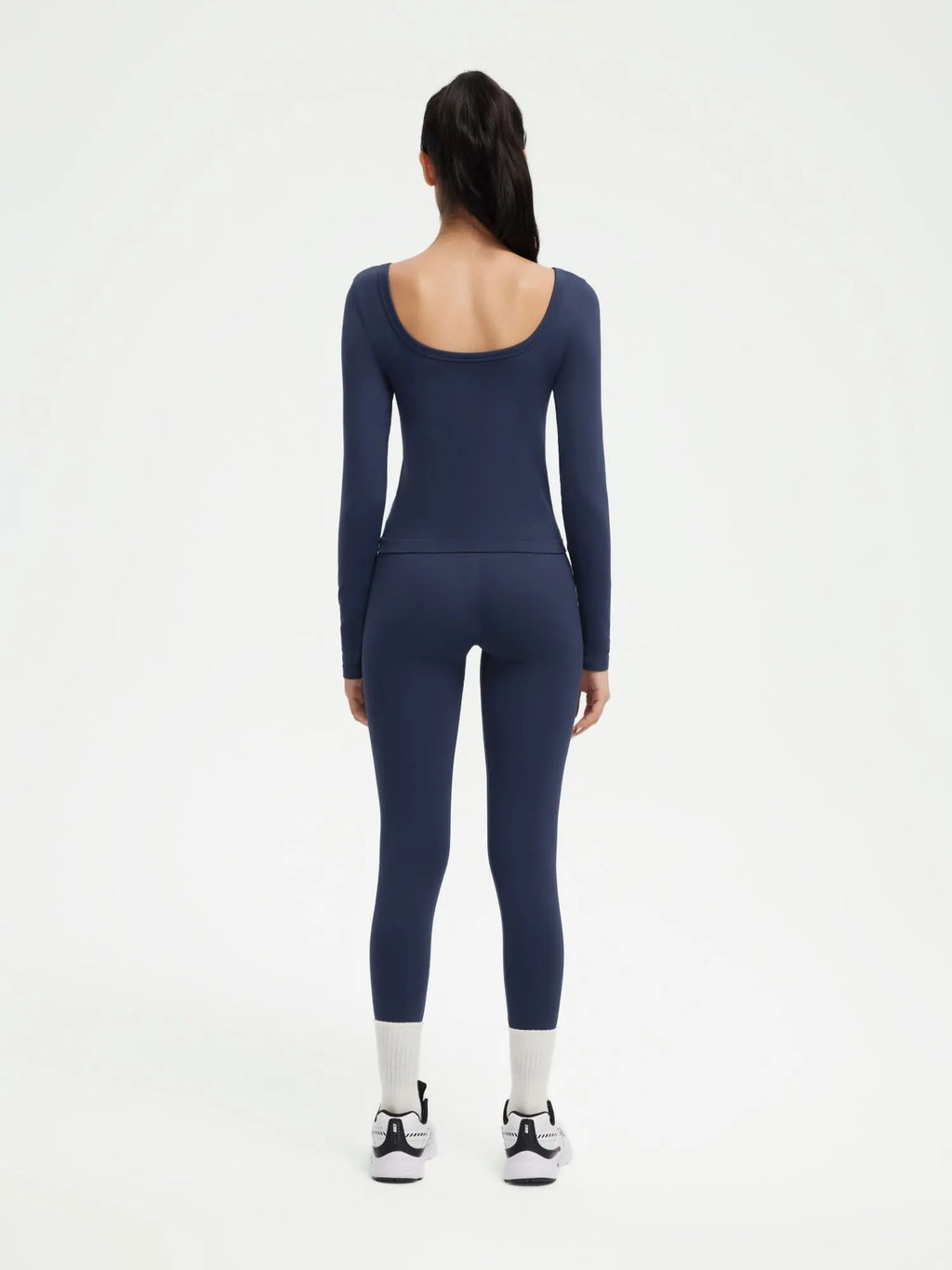 Scoop neck Seamless Leggings 2 Piece Workout Sets