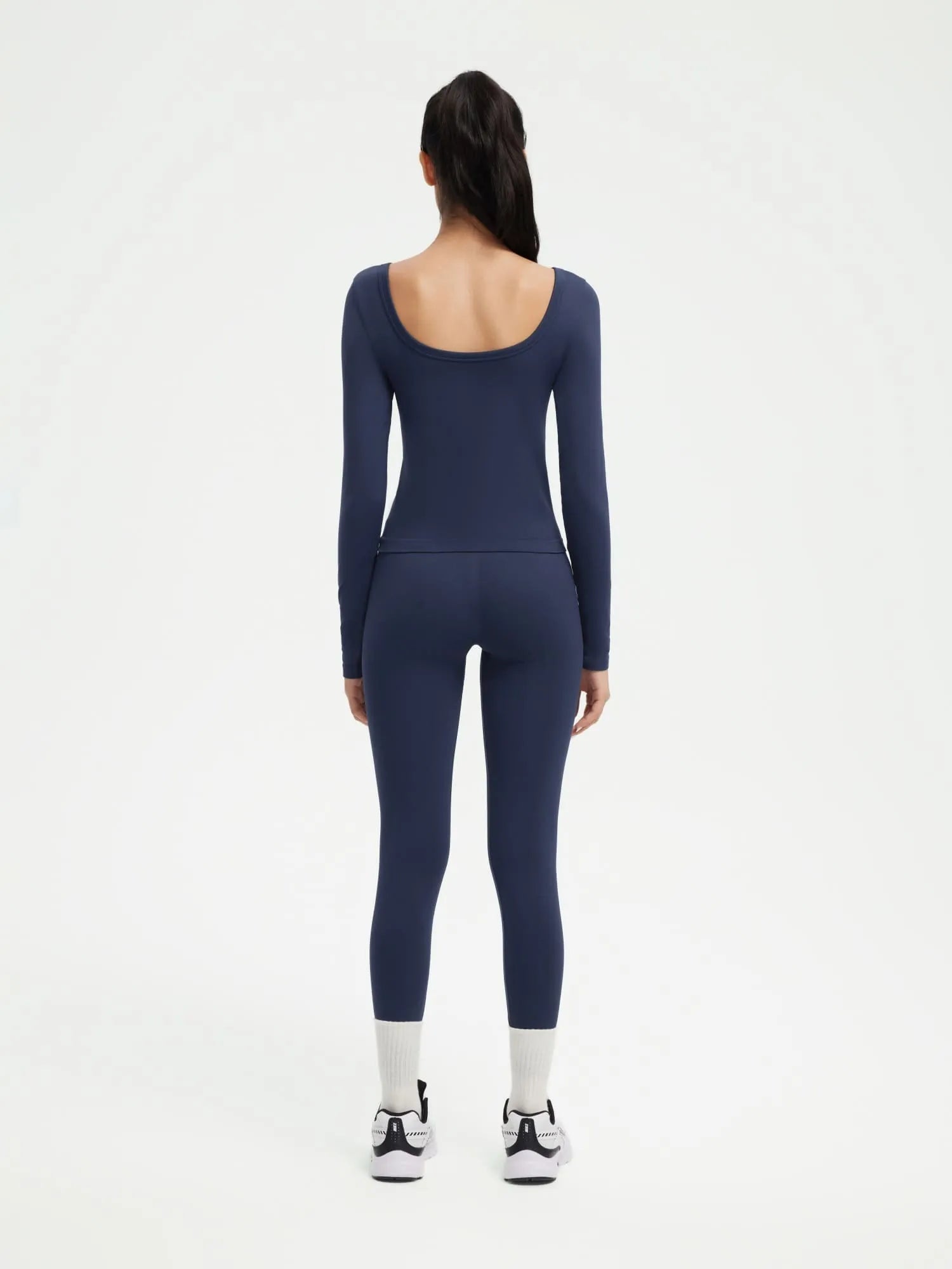 Scoop neck Seamless Leggings 2 Piece Workout Sets