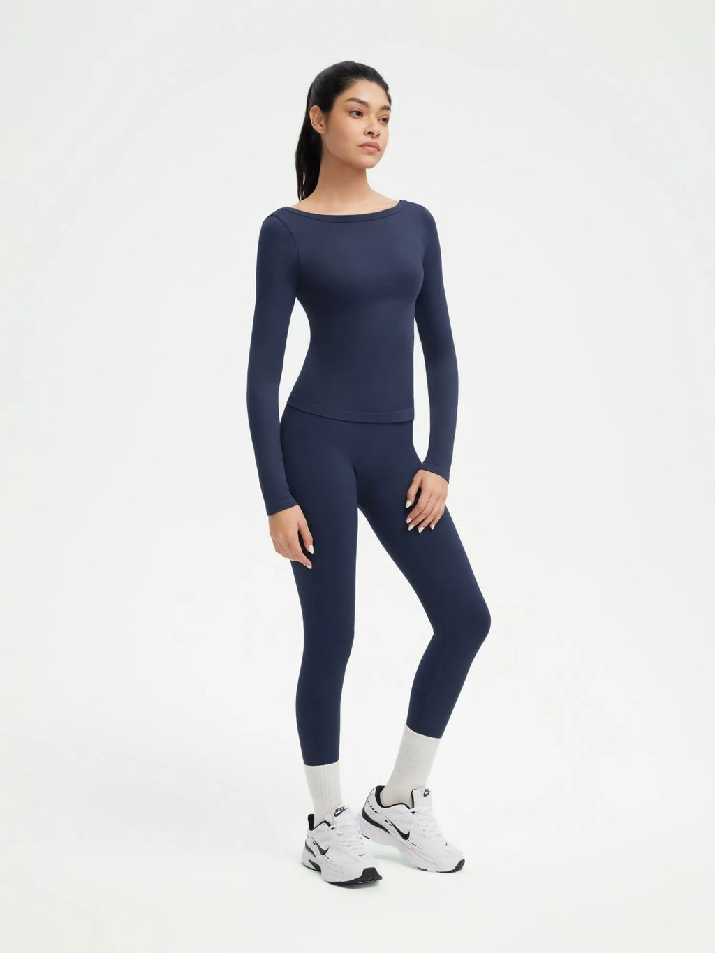 Scoop neck Seamless Leggings 2 Piece Workout Sets