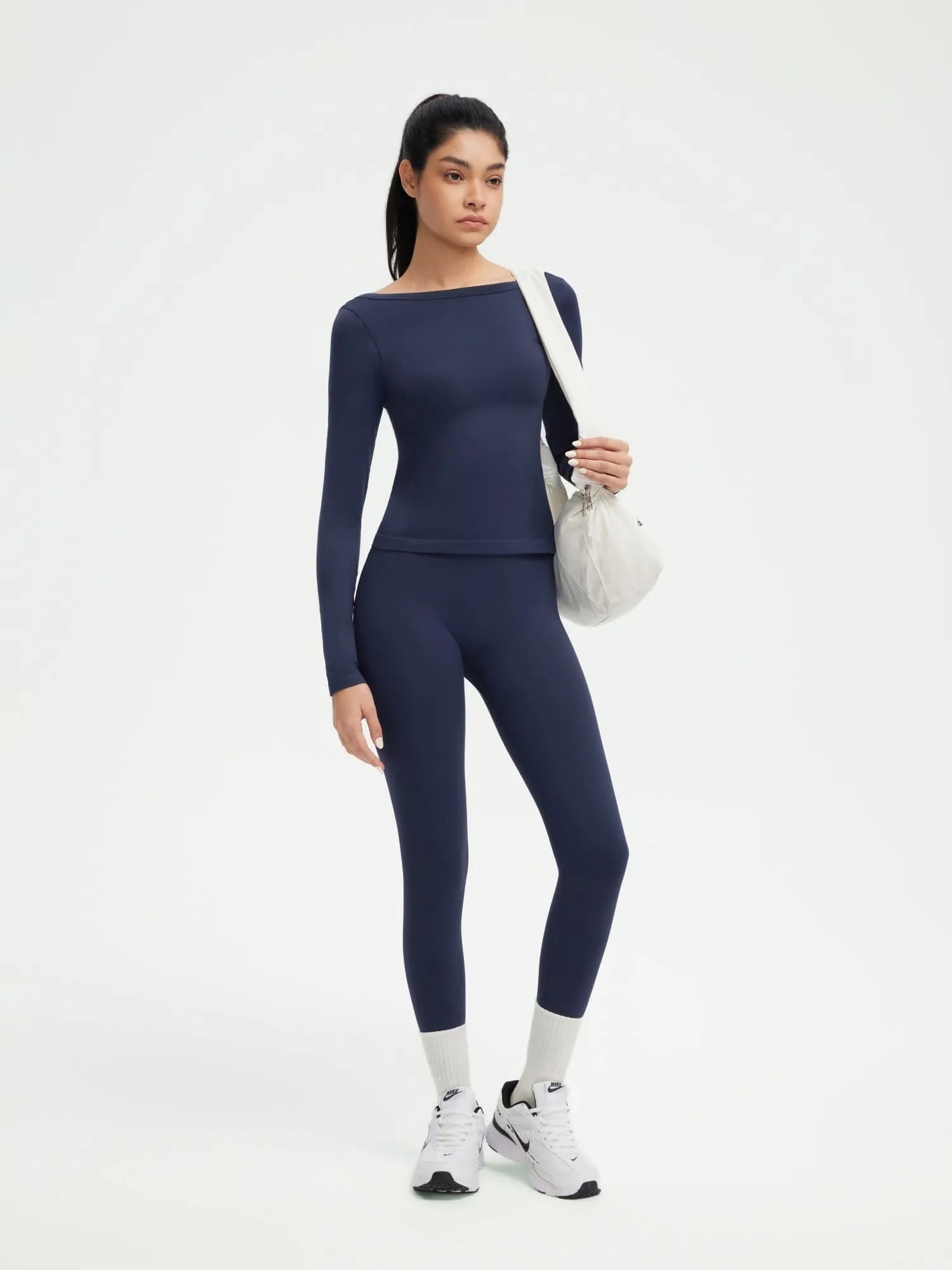 Scoop neck Seamless Leggings 2 Piece Workout Sets