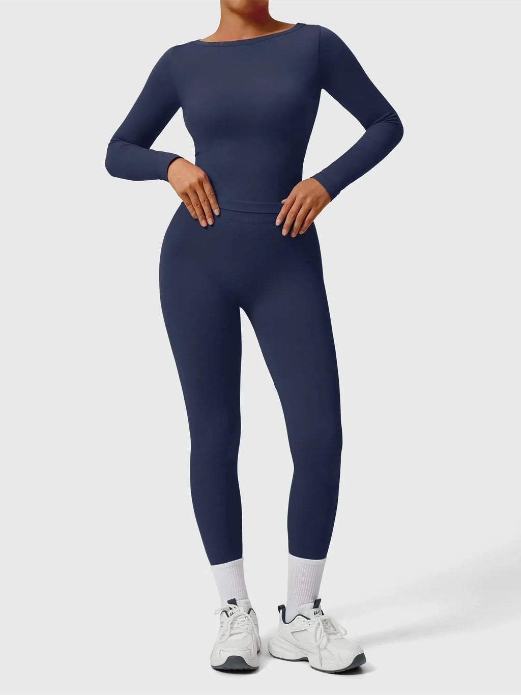 Scoop neck Seamless Leggings 2 Piece Workout Sets