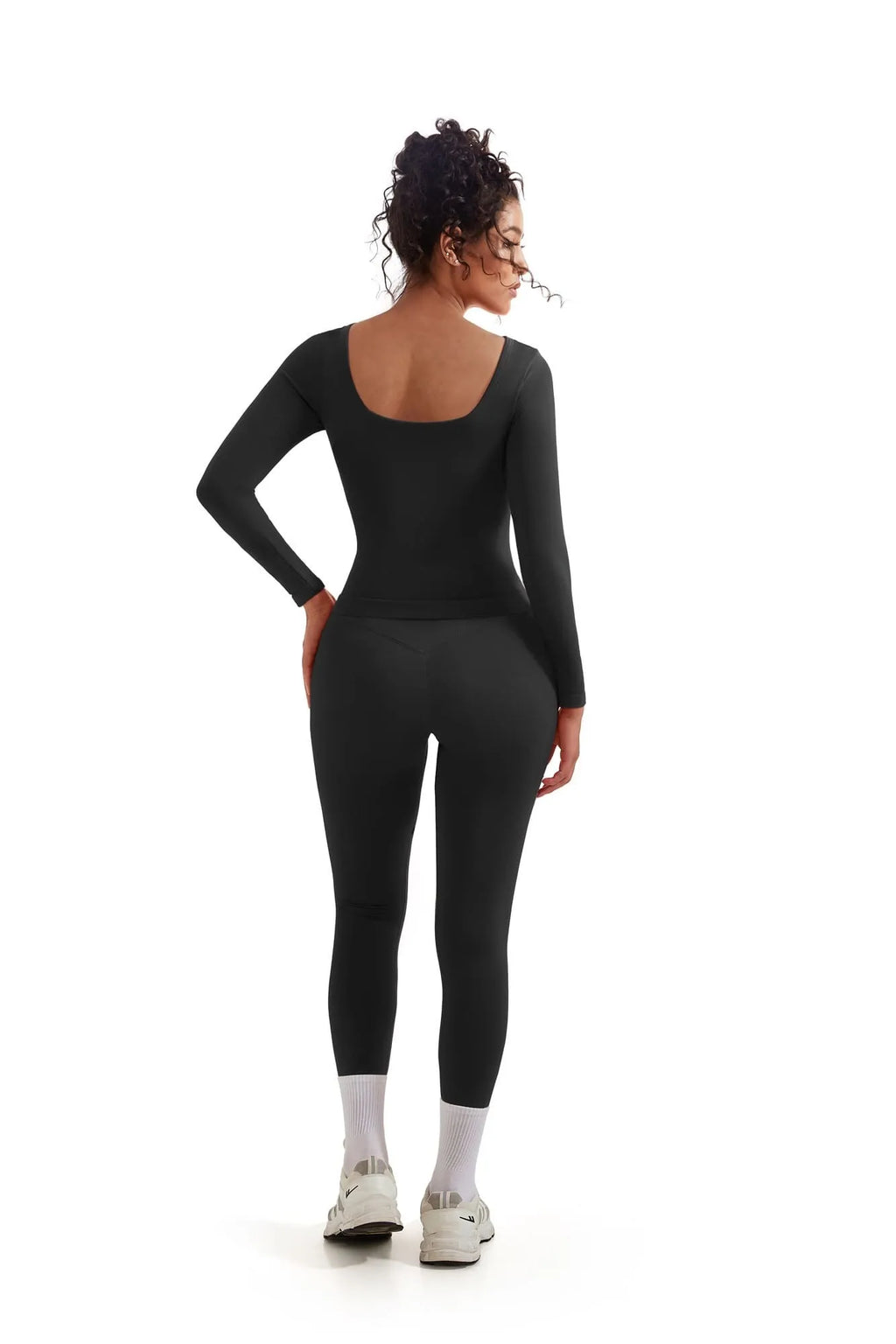 Scoop neck Seamless Leggings 2 Piece Workout Sets