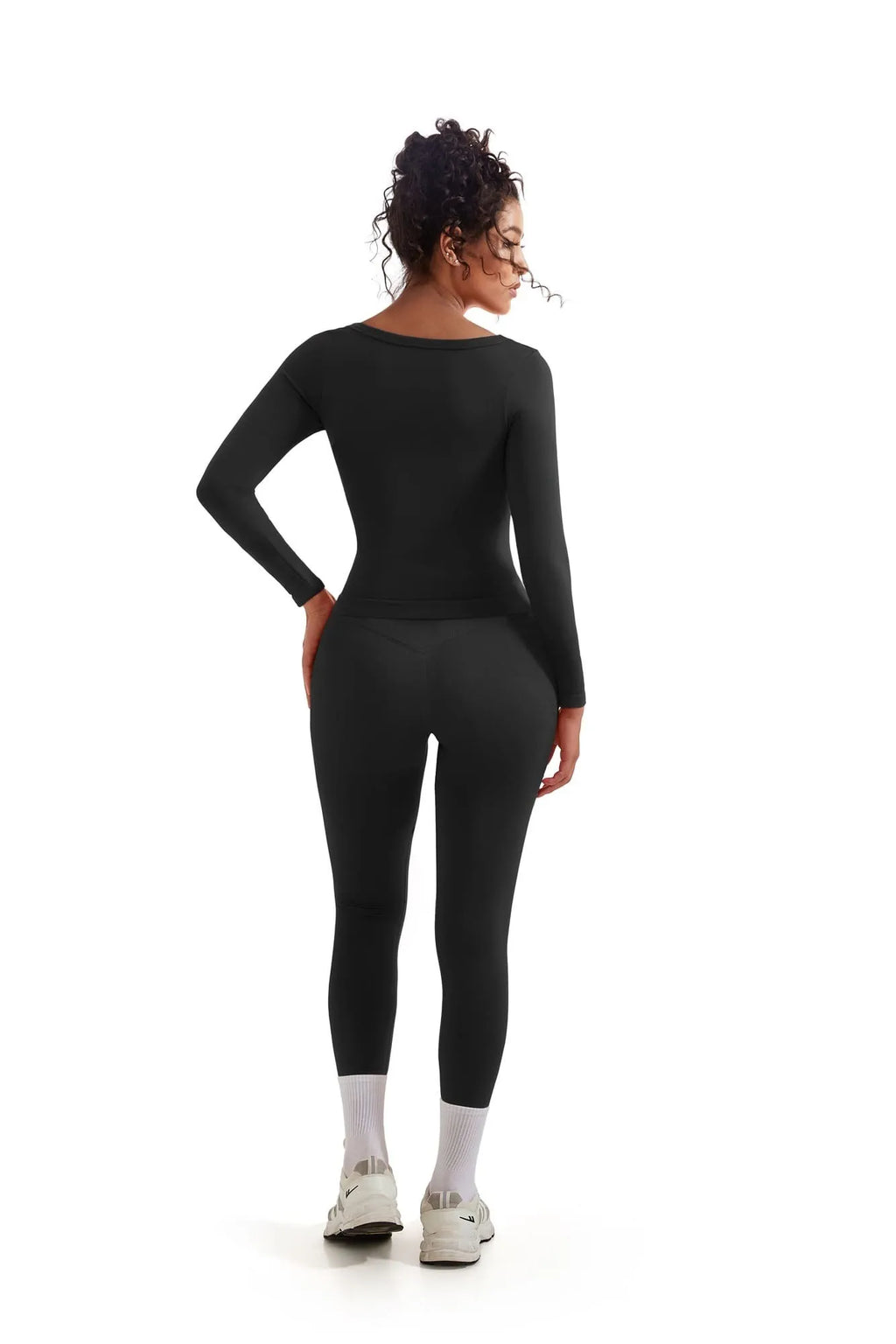 Scoop neck Seamless Leggings 2 Piece Workout Sets