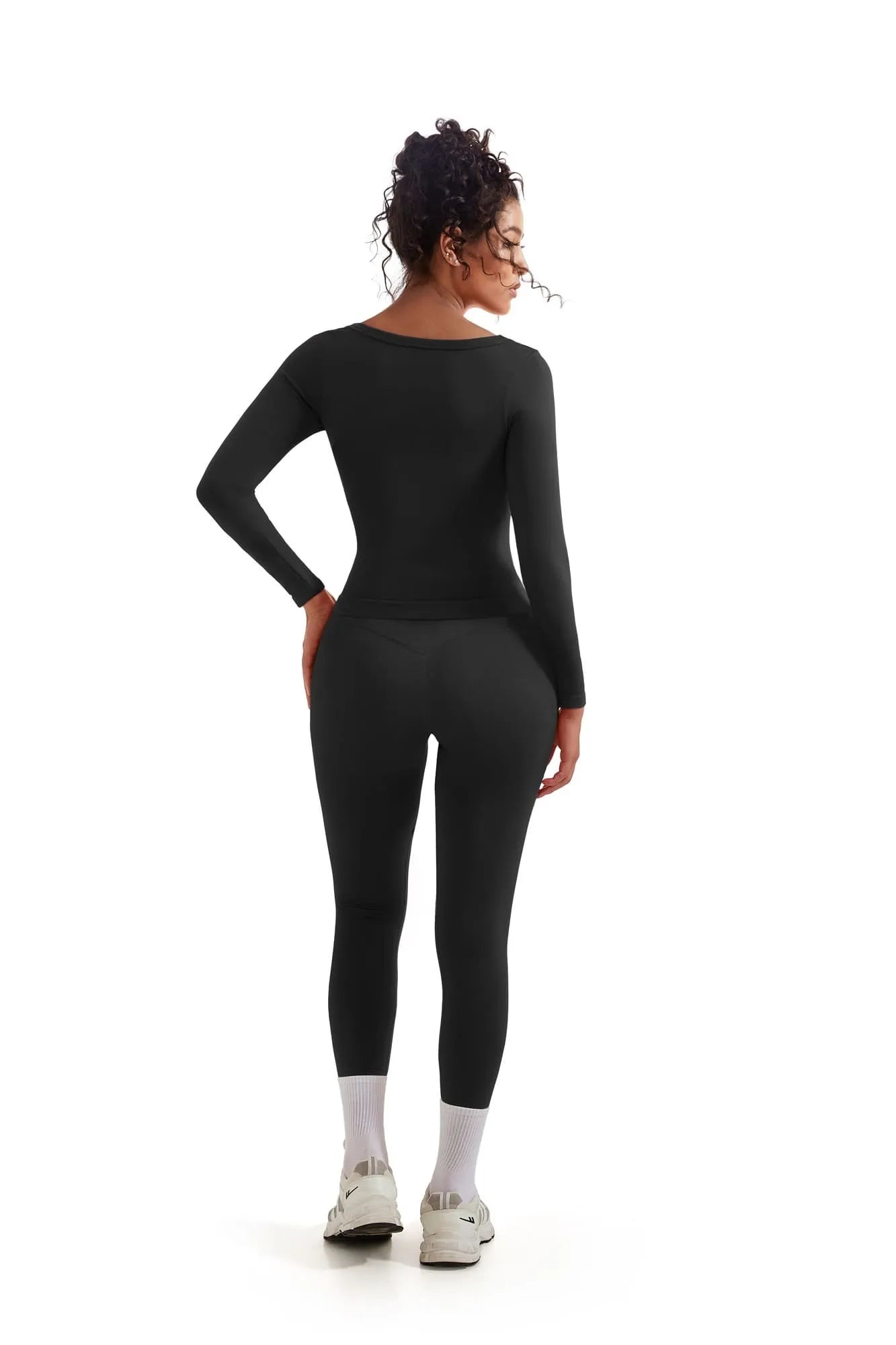 Scoop neck Seamless Leggings 2 Piece Workout Sets