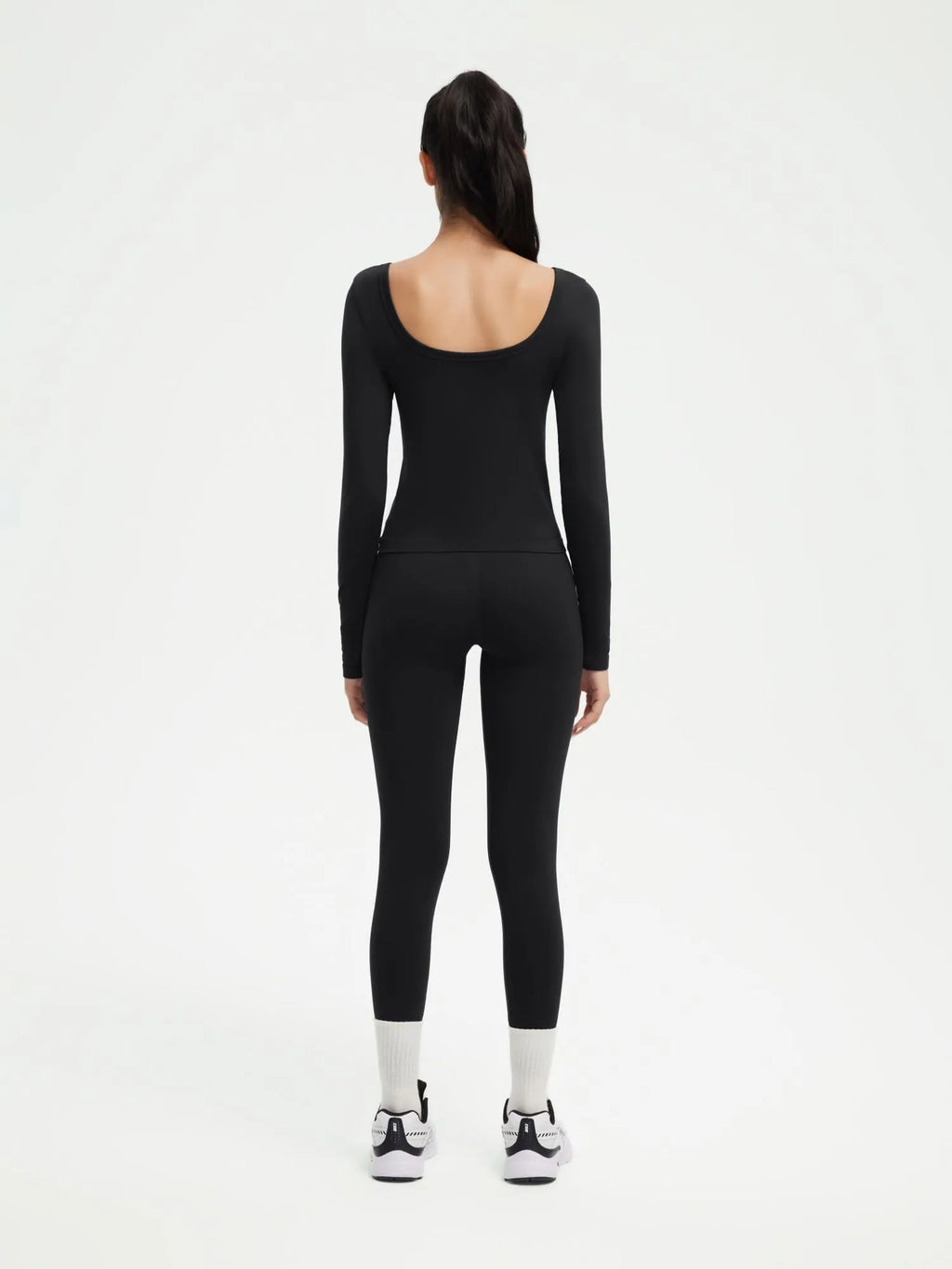 Scoop neck Seamless Leggings 2 Piece Workout Sets