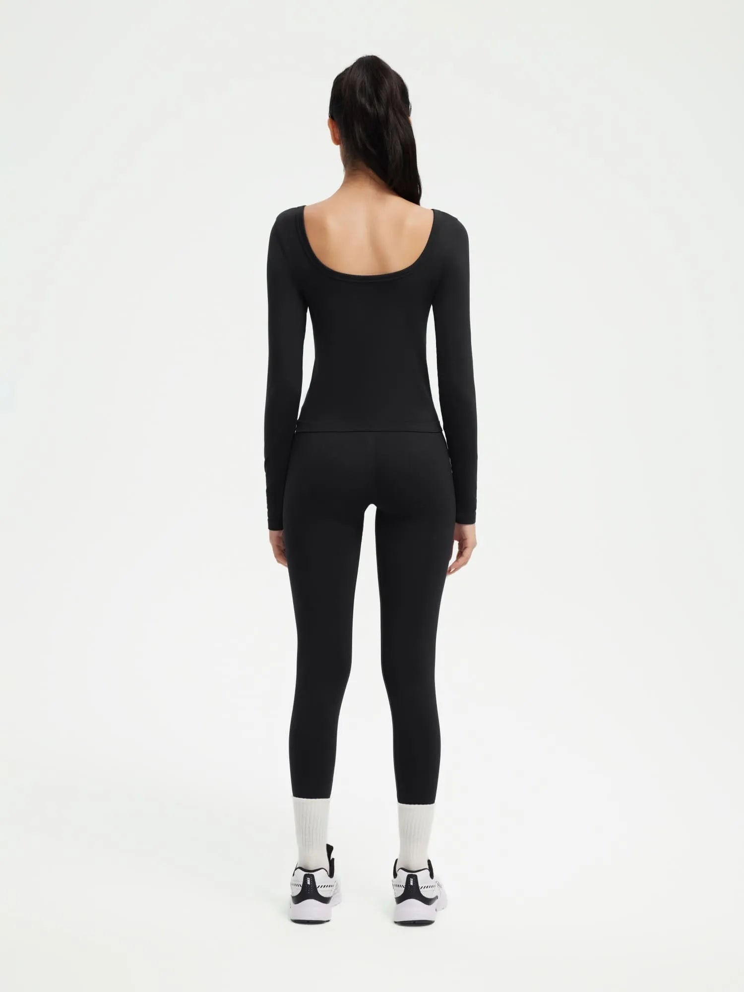 Scoop neck Seamless Leggings 2 Piece Workout Sets