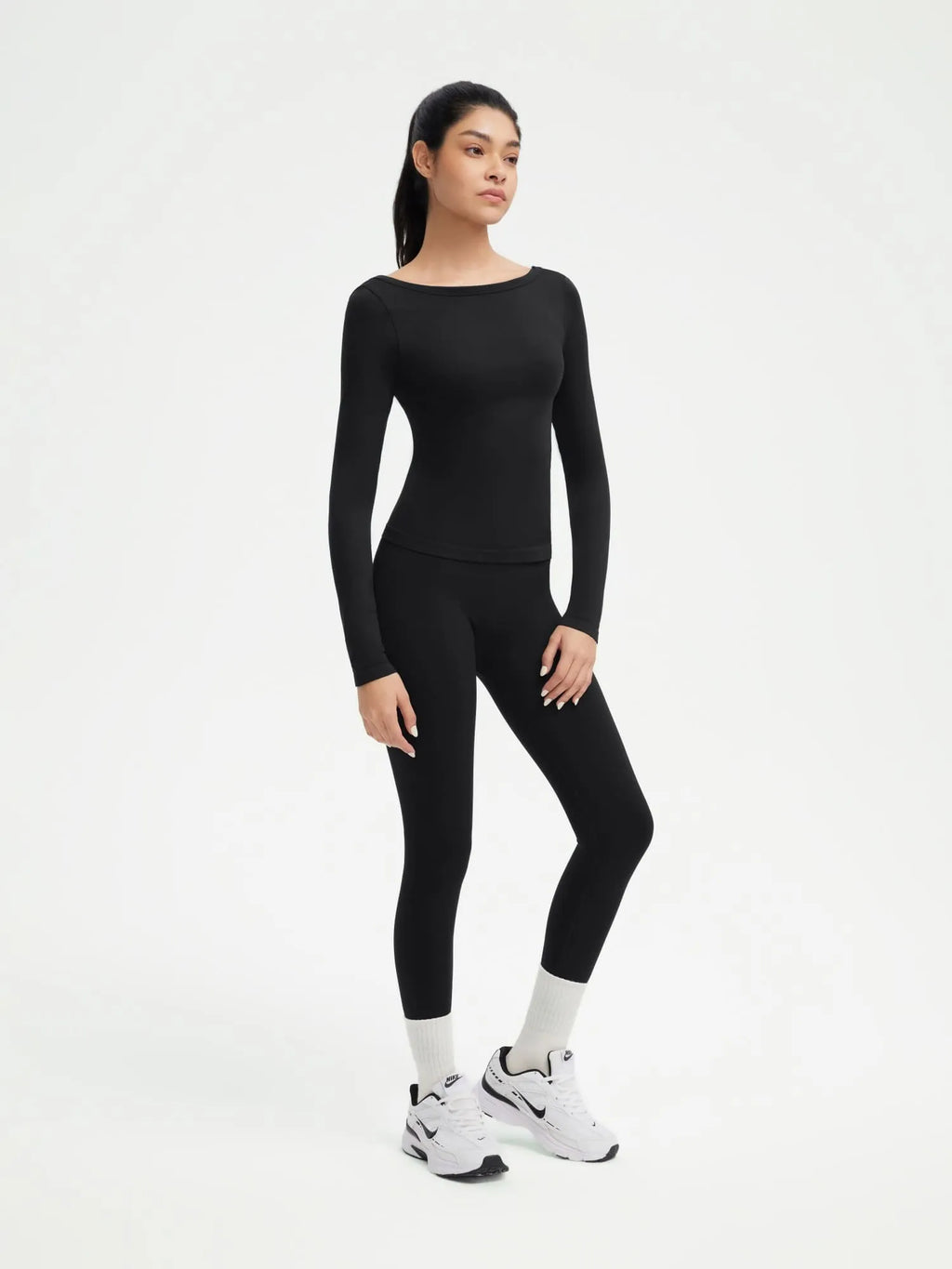 Scoop neck Seamless Leggings 2 Piece Workout Sets