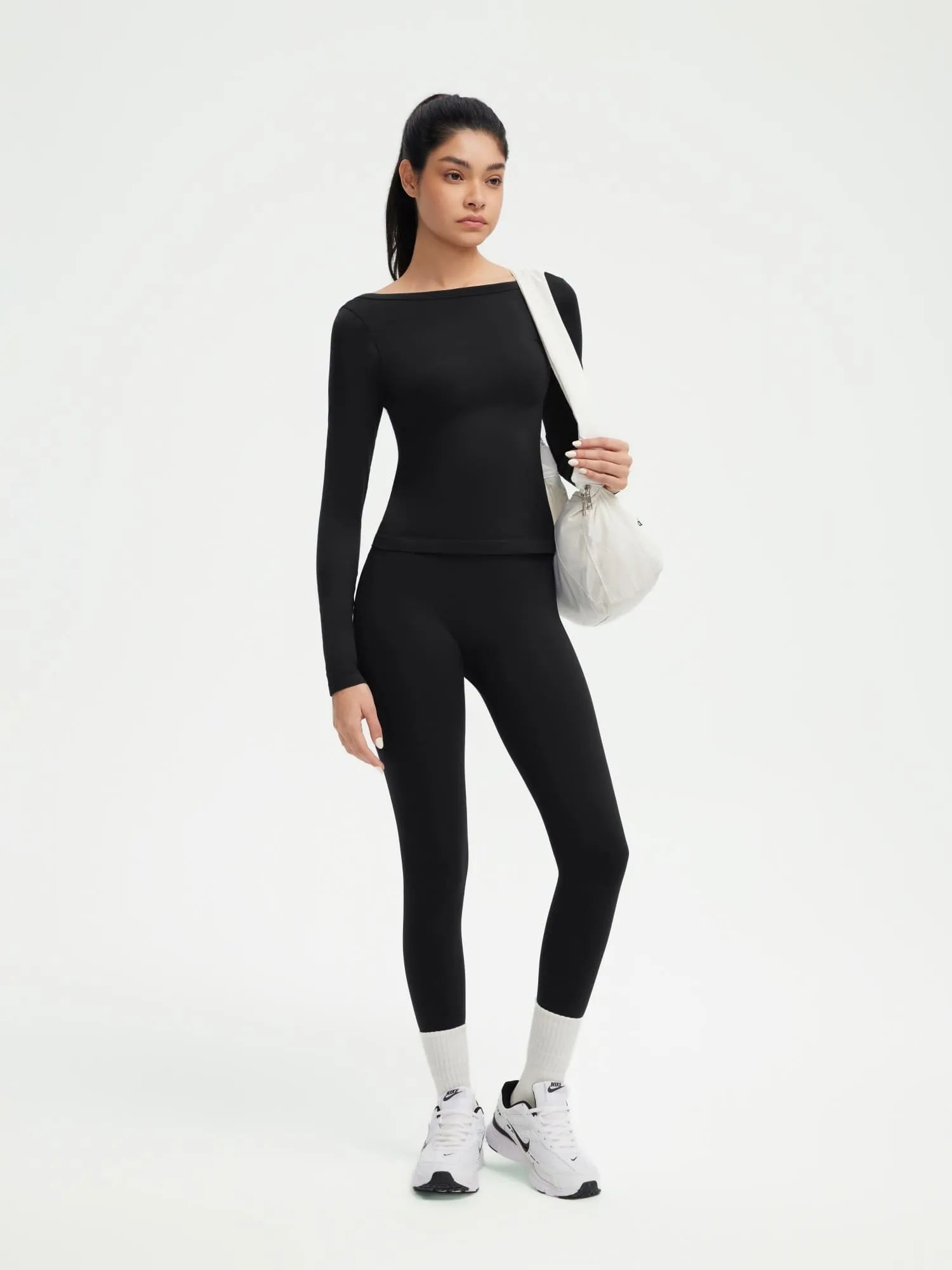 Scoop neck Seamless Leggings 2 Piece Workout Sets