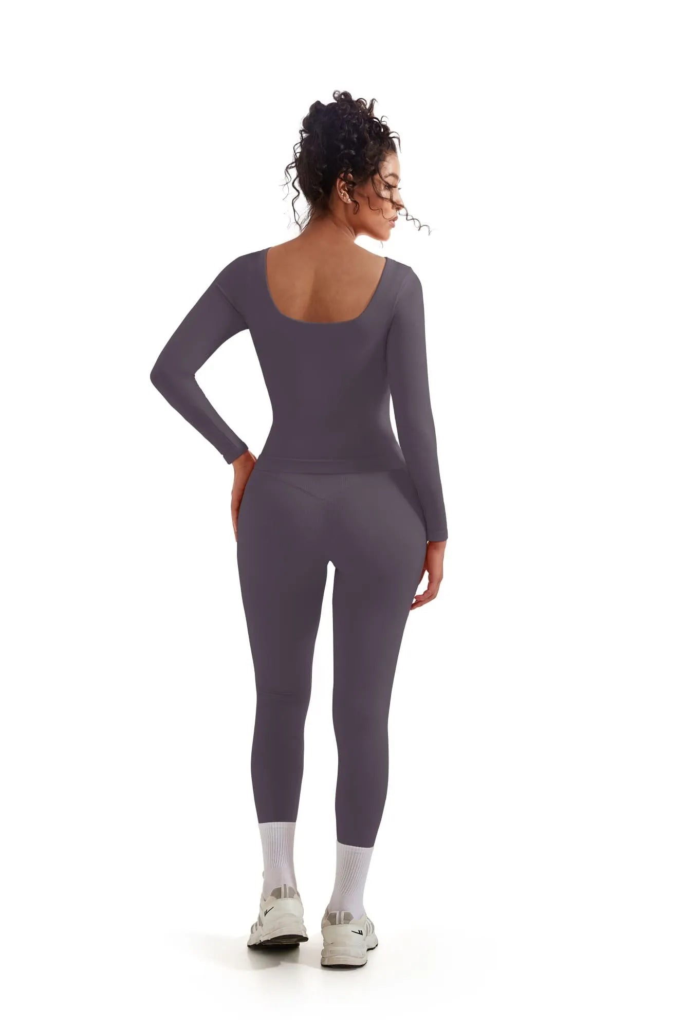 Scoop neck Seamless Leggings 2 Piece Workout Sets