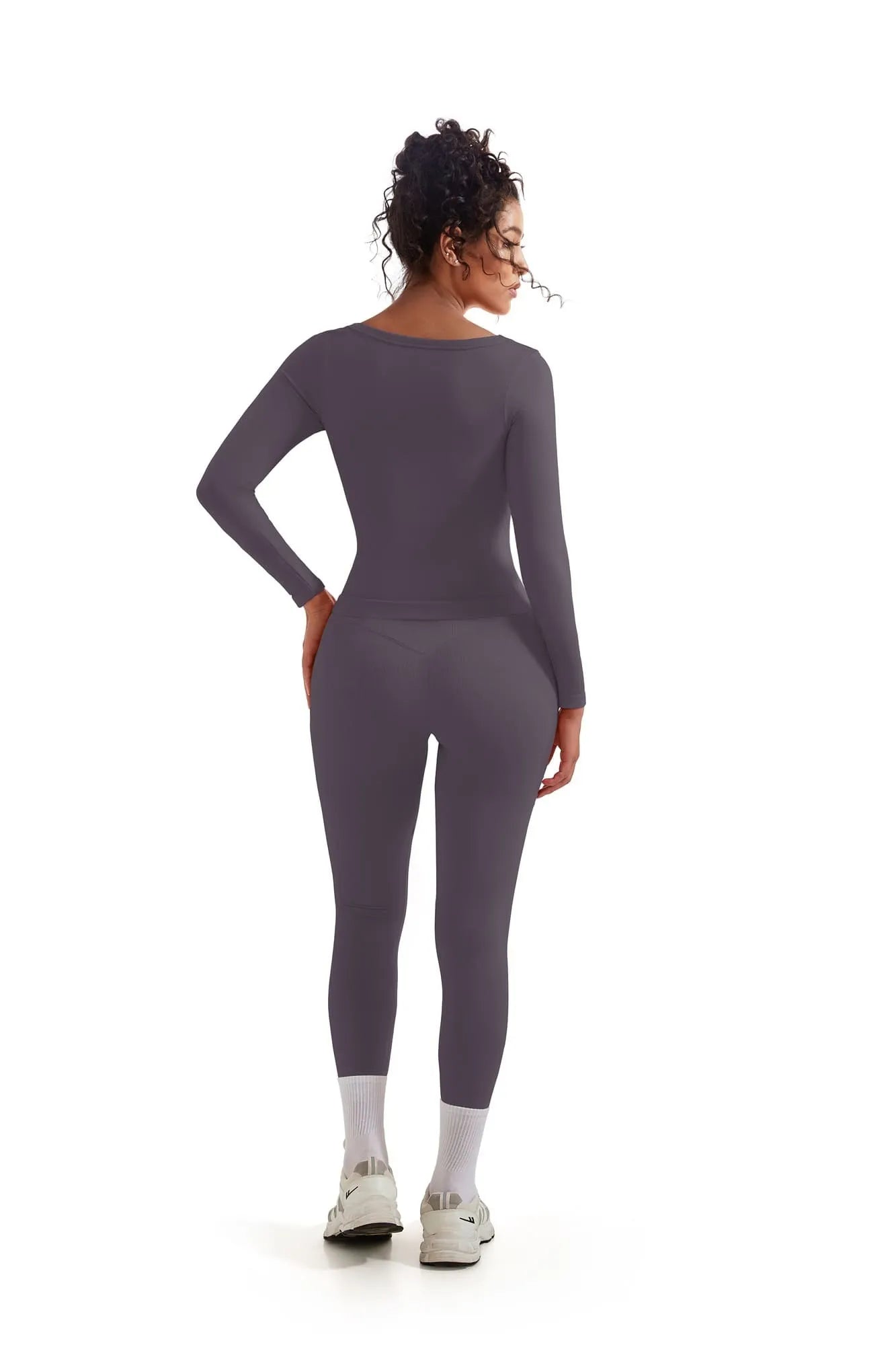 Scoop neck Seamless Leggings 2 Piece Workout Sets