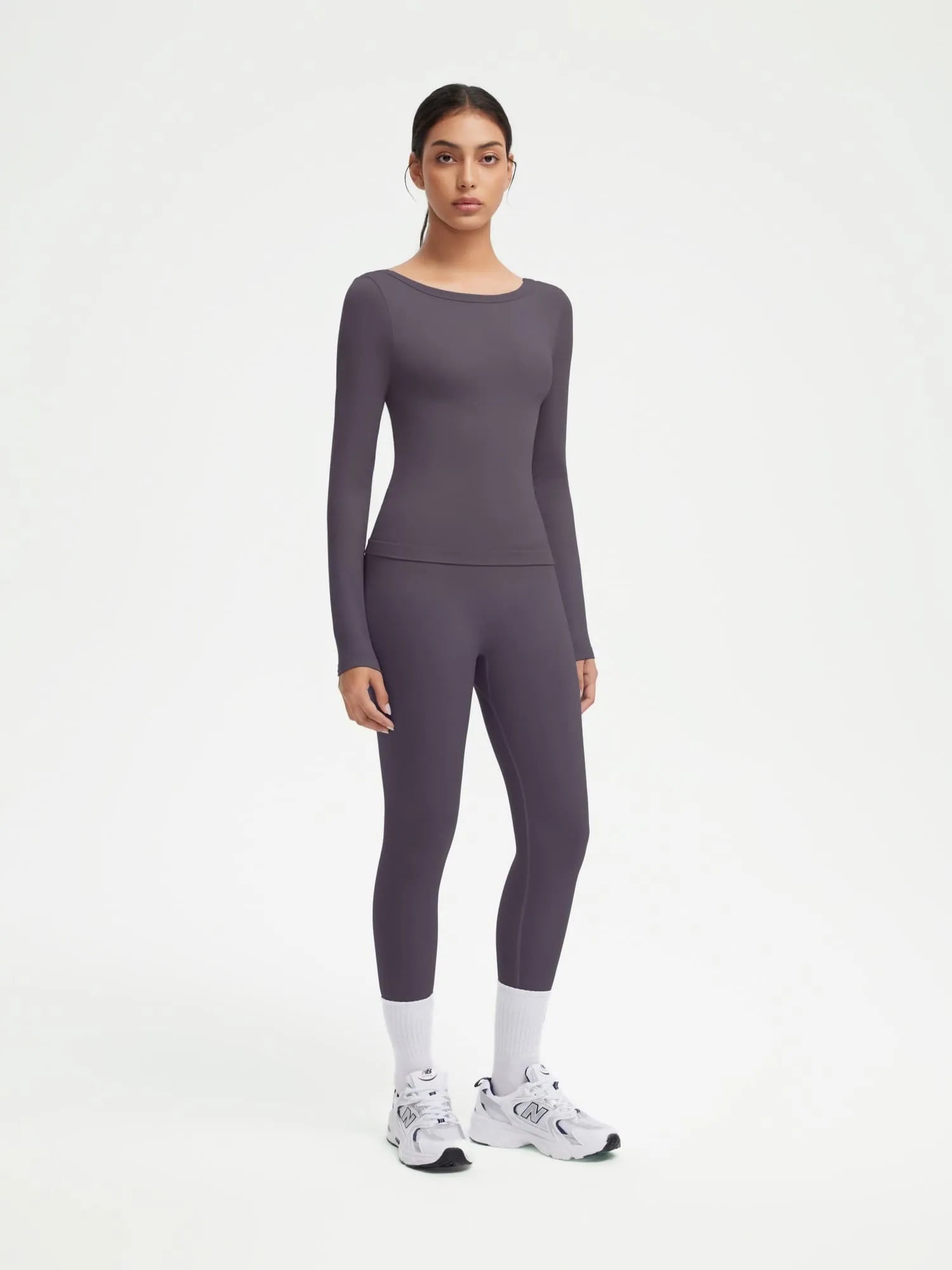 Scoop neck Seamless Leggings 2 Piece Workout Sets
