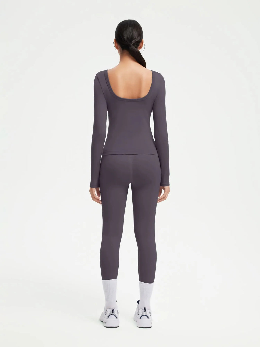 Scoop neck Seamless Leggings 2 Piece Workout Sets