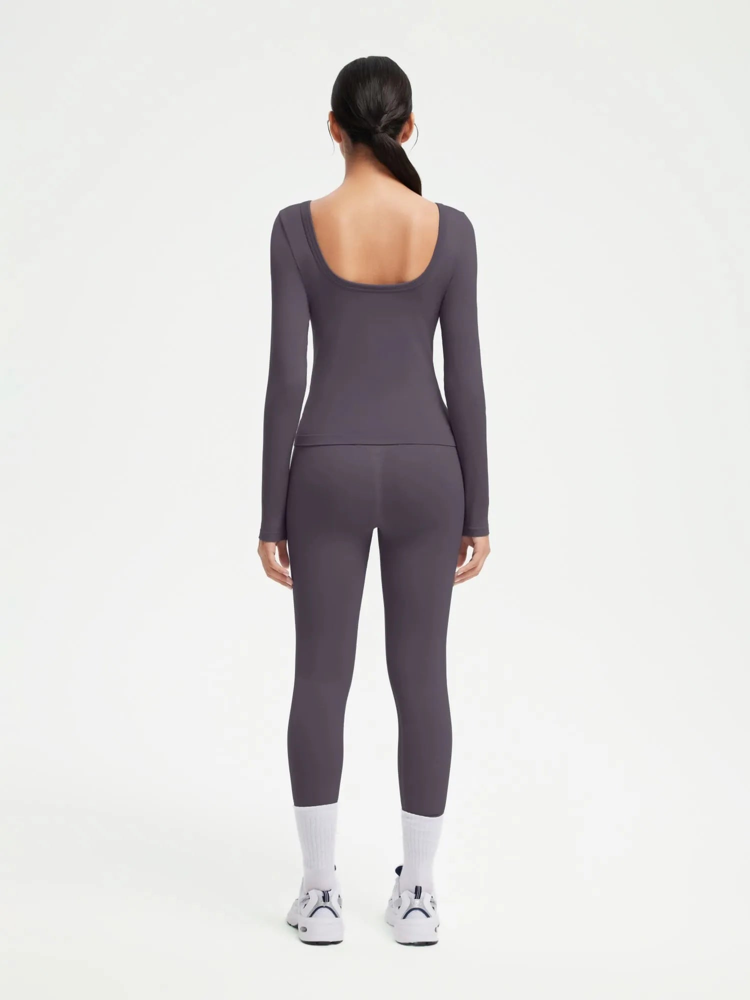Scoop neck Seamless Leggings 2 Piece Workout Sets