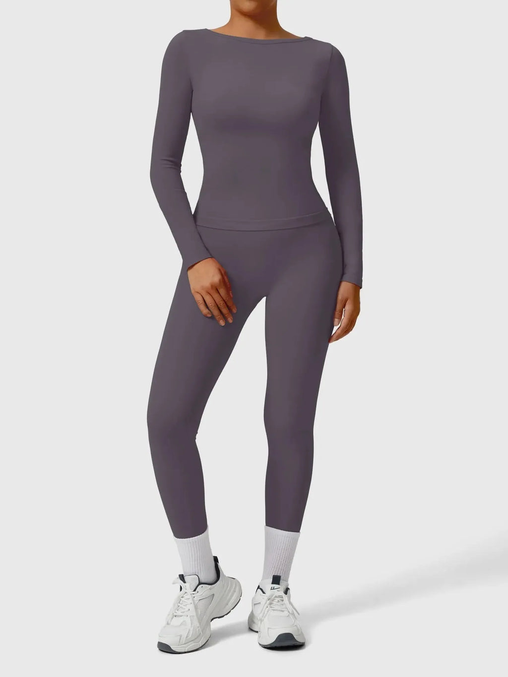 Scoop neck Seamless Leggings 2 Piece Workout Sets