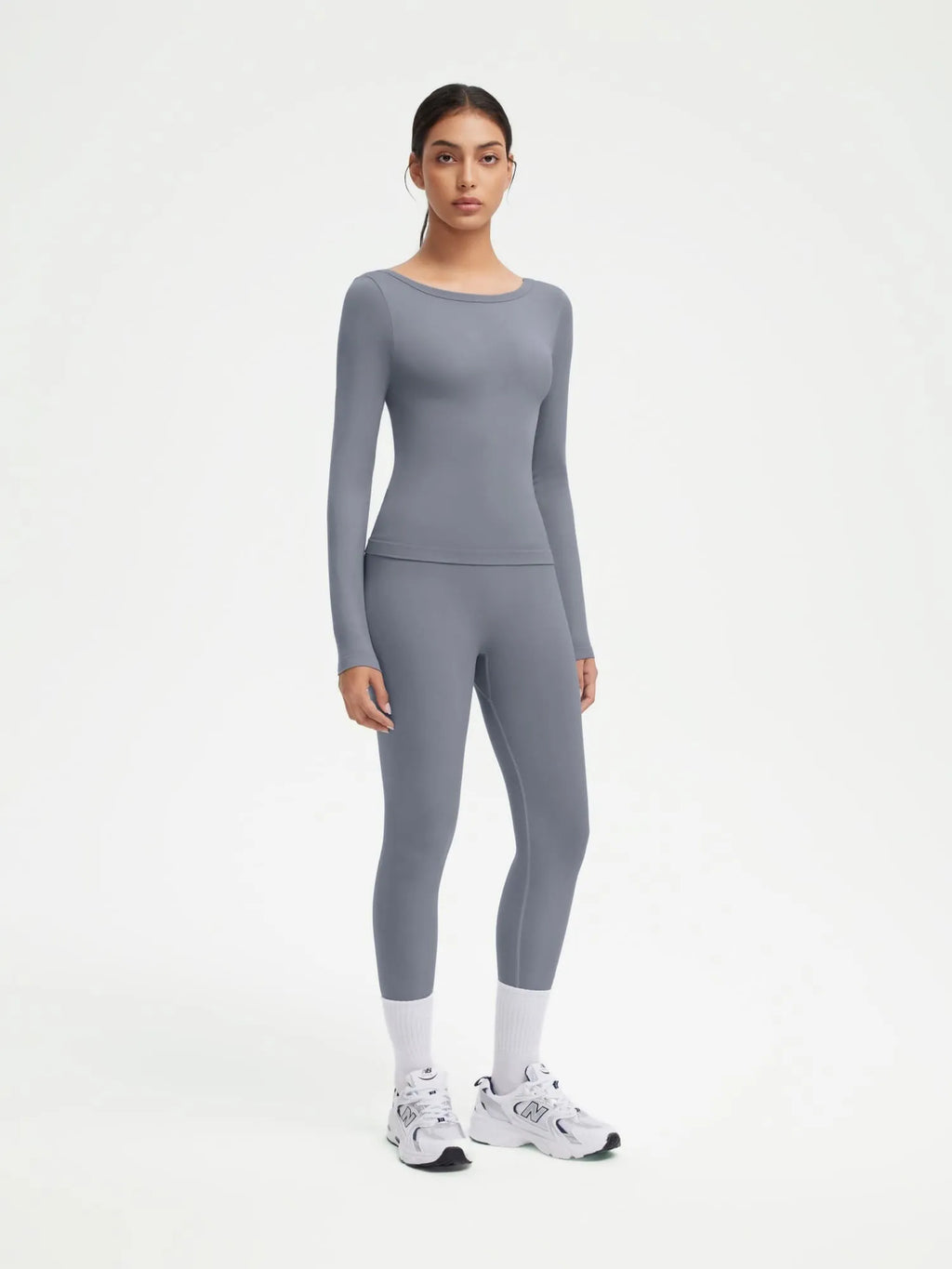 Scoop neck Seamless Leggings 2 Piece Workout Sets