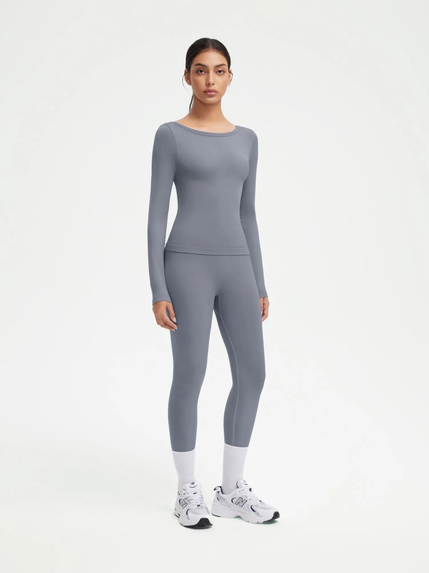 Scoop neck Seamless Leggings 2 Piece Workout Sets